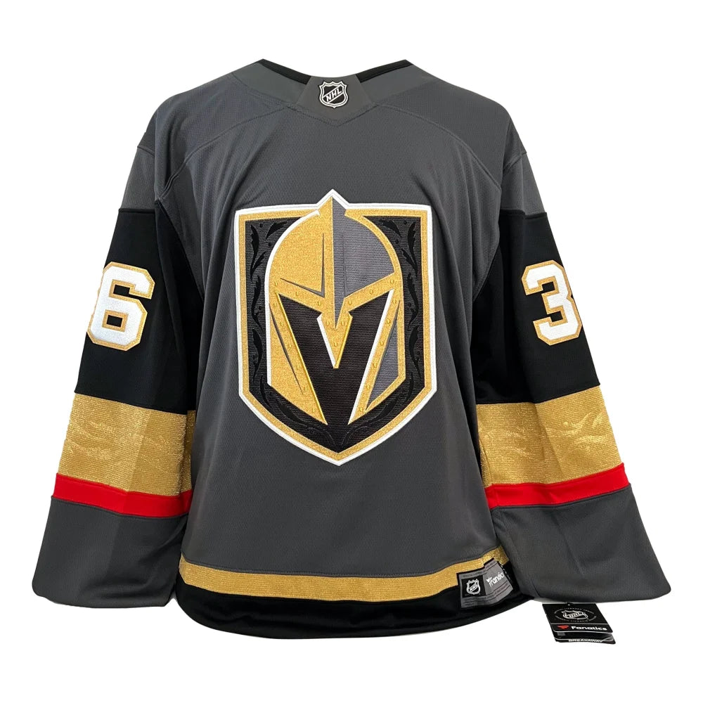 Logan Thompson Autographed Vegas Golden Knights Jersey - Signed Grey Home Hockey Jersey with COA & IGM - Perfect for Collectors, Fans, and Sports Memorabilia Displays