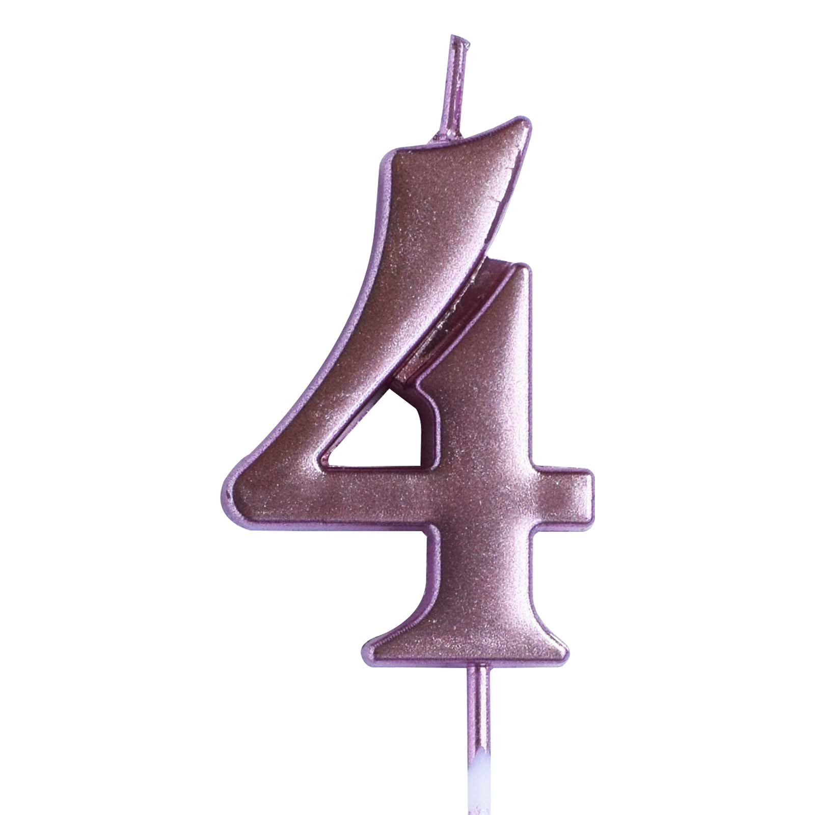 Rose 4th Birthday Candle - Number 4 Cake Topper for Boys & Girls - Party Decorations & Supplies - Perfect for Birthday Cakes, Cupcakes & Celebration Decor