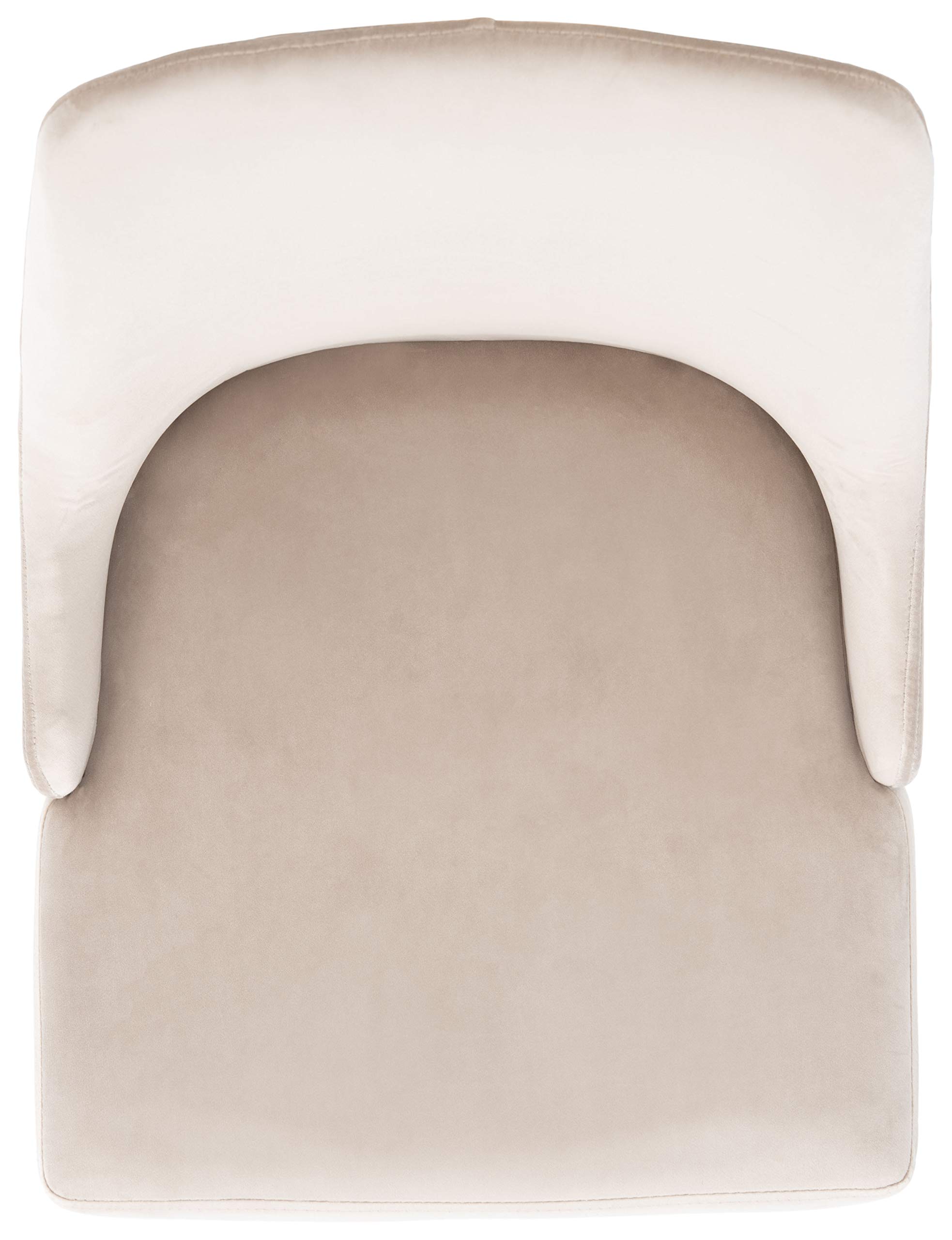 SAFAVIEH Zoi Velvet Dining Chairs Set of 2 - 19 Inch Modern Upholstered Side Chairs for Kitchen, Dining Room & Office - Taupe & Black Velvet Fabric Seating