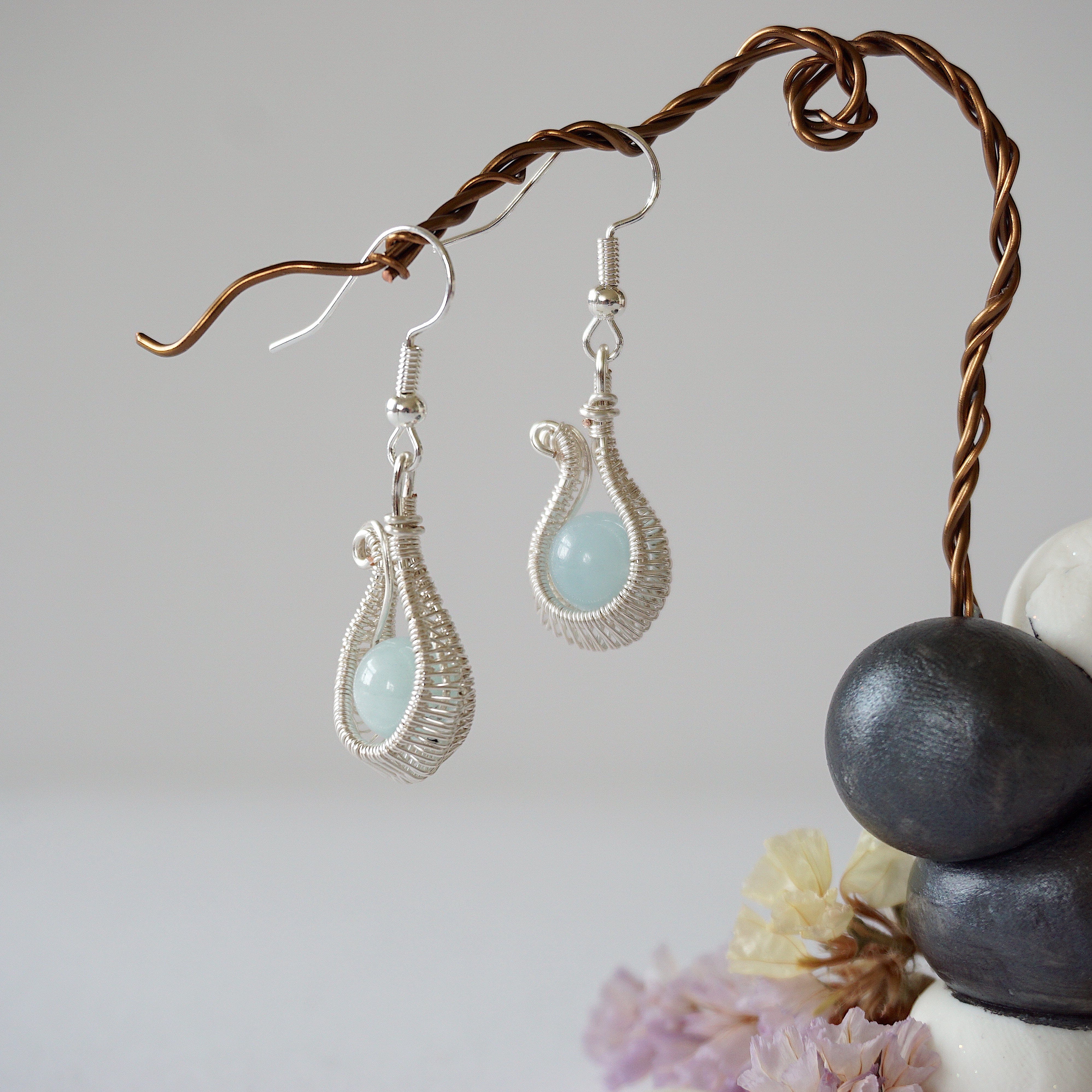 Aquamarine Silver Plated Drop Earrings for Women - Elegant Dangle Jewelry for Party, Wedding & Evening Wear | Hypoallergenic & Lightweight