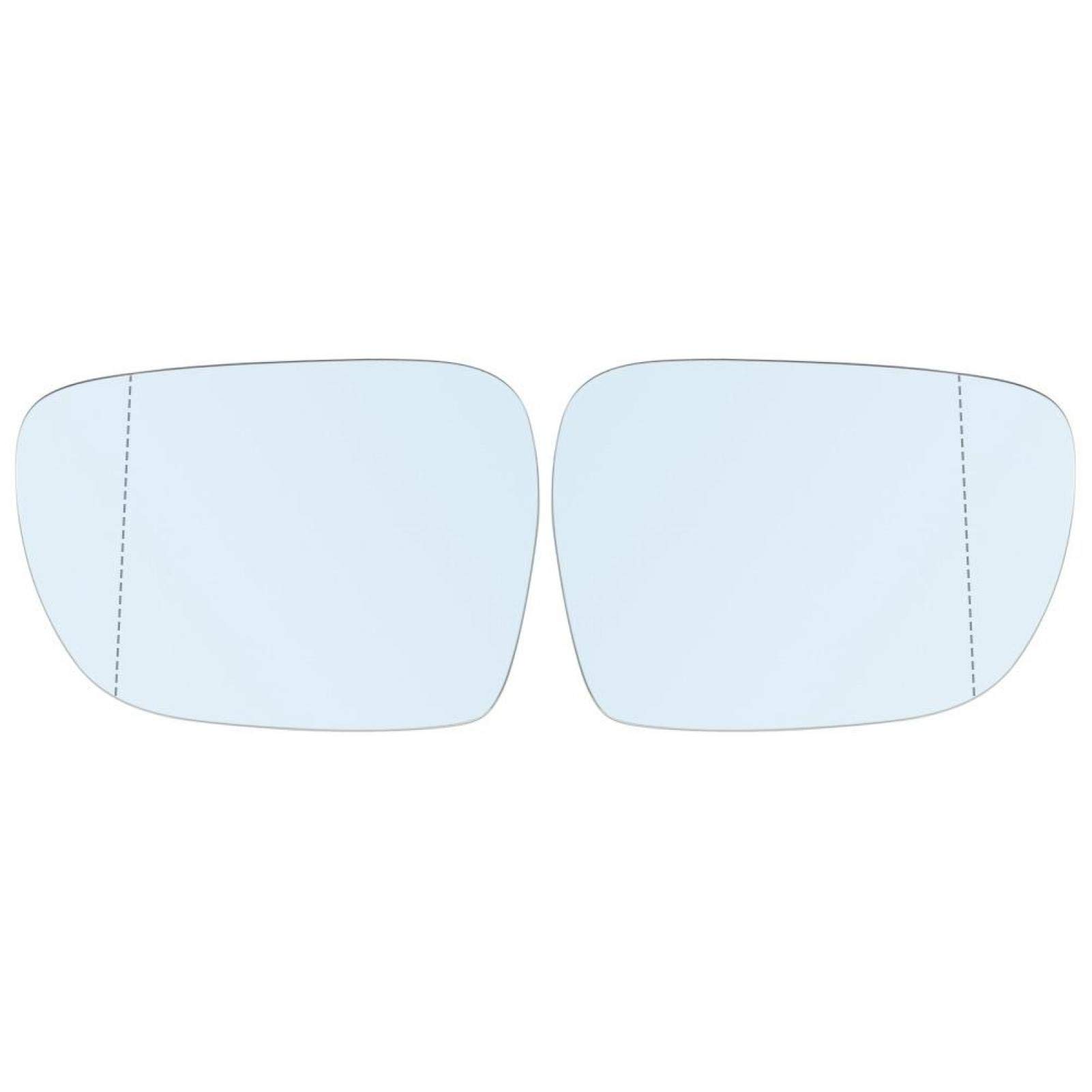 Qiilu Heated Side Rearview Mirror Glass Replacement - Fits Audi Q7 2006-2009 Models (White, 1 Pair) | Winter Driving Safety & Blind Spot Visibility Upgrade