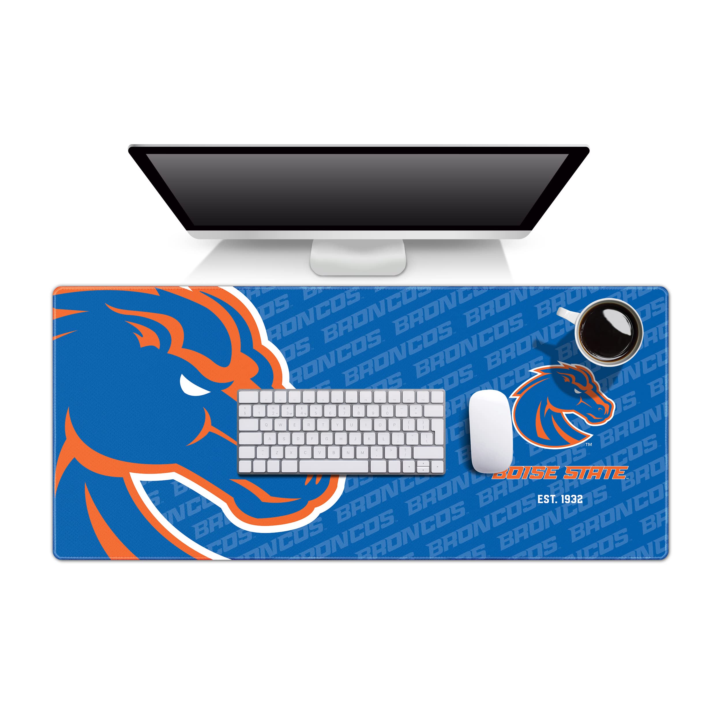 YouTheFan NCAA Boise State Broncos Logo Series Desk Pad - Non-Slip Mouse Pad for Office & Gaming - Perfect for SMU Fans & College Sports Enthusiasts