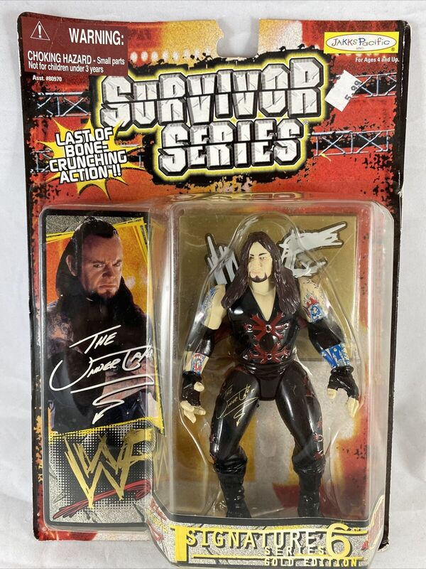 1999 WWF Jakks Pacific Signature Series 6 Gold Edition Undertaker Action Figure - Collectible Wrestling Toy for Display & Play - Perfect for WWE Fans & Collectors