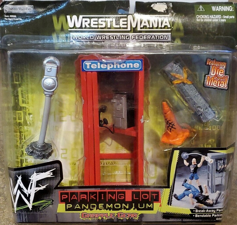 WWF Jakks Pacific Grapple Gear Series 4 Parking Lot Pandemonium Wrestling Action Figure - 2000s Collectible Toy for WWE Fans, Kids & Adults - Perfect for Play Battles, Display & Nostalgic Collections