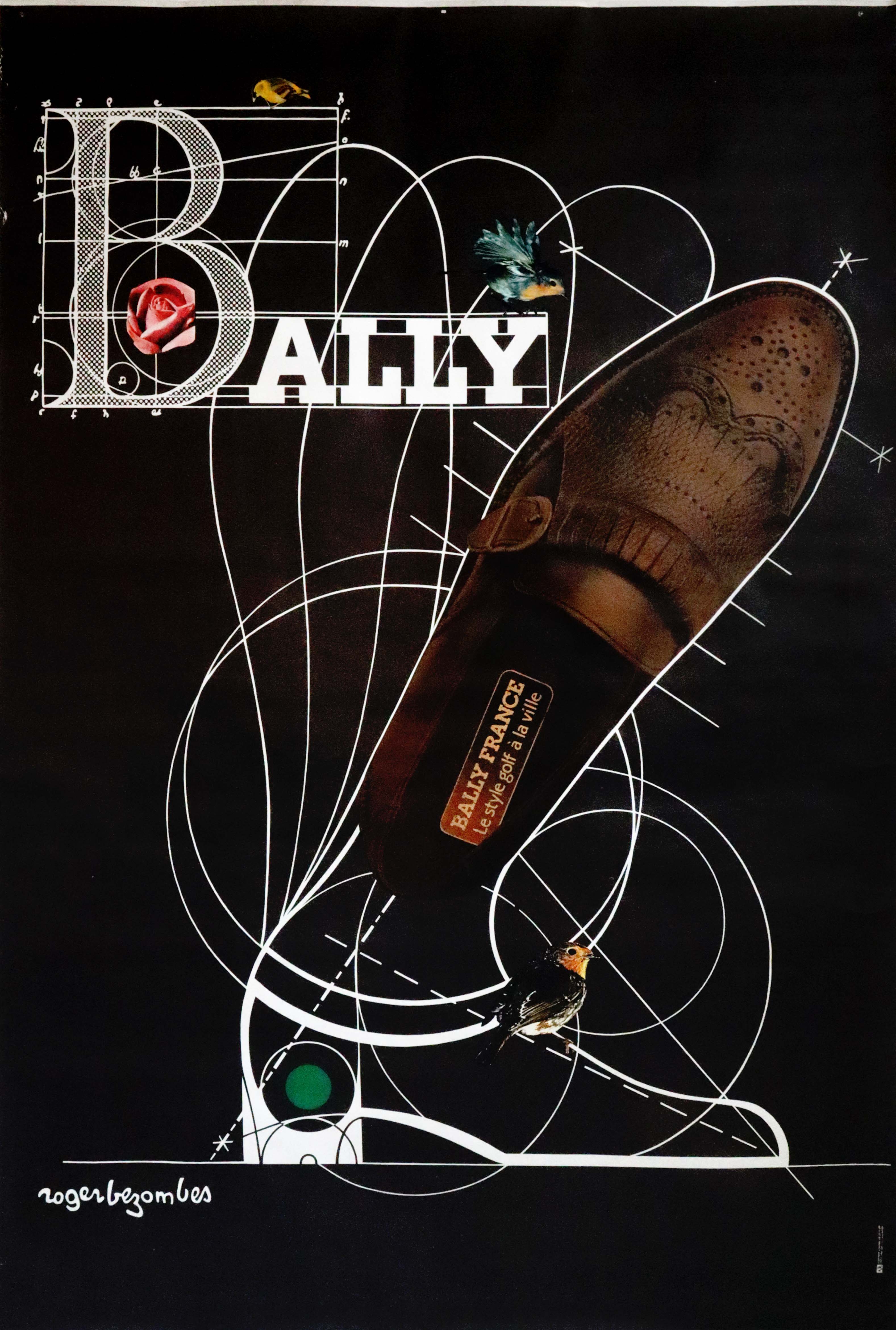Vintage 1980s Bally Shoes French Poster 