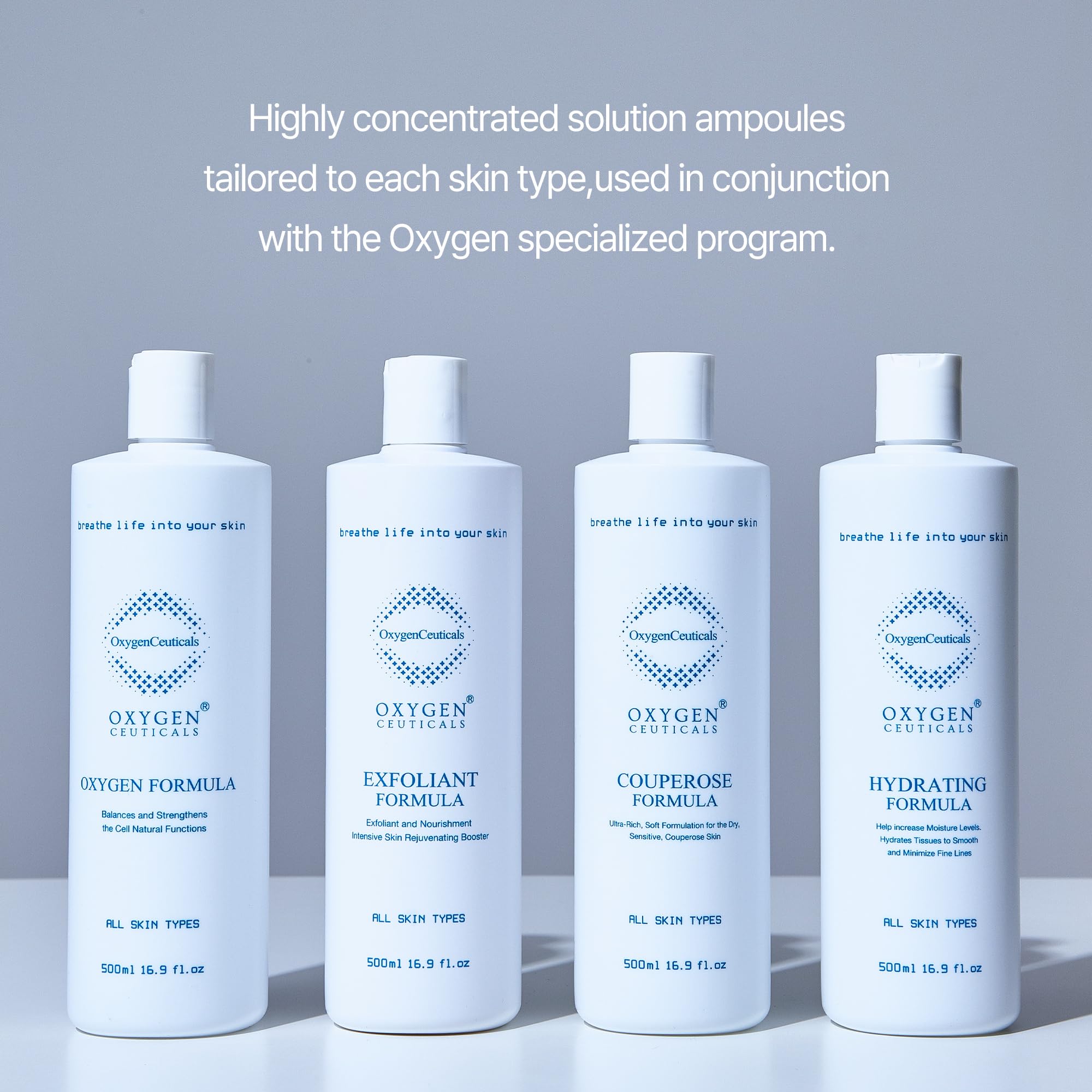 Professional Oxygen Facial Serum - 500ml/1.69oz Liquid Exfoliant Formula for Deep Cleansing & Skin Renewal | Spa & At-Home Facial Treatment