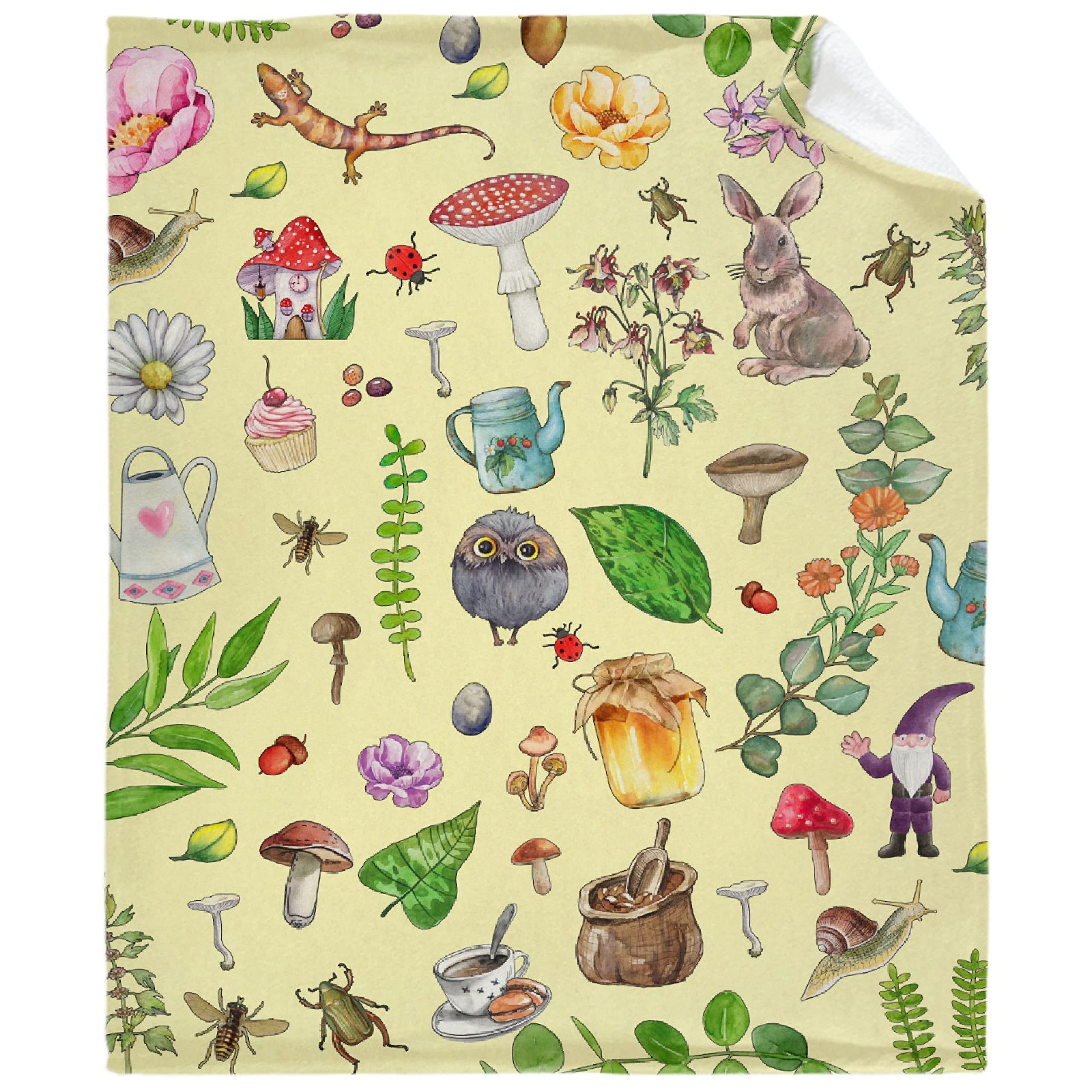 **Soft Plush Mushroom Throw Blanket - Cute Animal Print Fleece Blanket for Women & Girls - 120 x 90 Inch Cozy Flannel Blanket for Bed, Couch, Sofa - Perfect Gift for Home Decor & Winter Warmth**    *(Use Cases: Ideal for snuggling on the couch, adding a cozy touch to your bedroom, or as a unique gift for mushroom lovers!)*