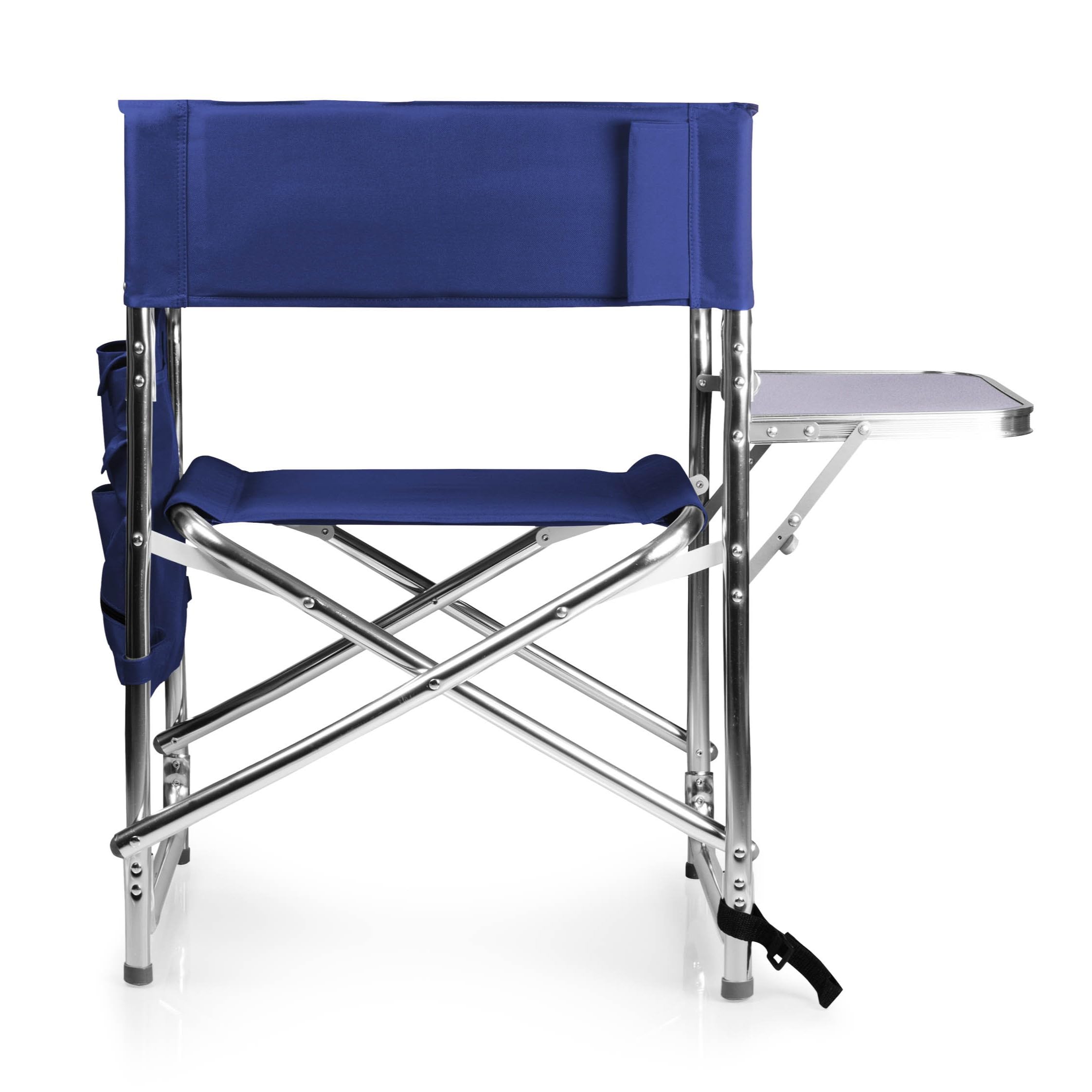 ONIVA - a Picnic Time Brand - Portable Folding Sports Chair with Side Table | Lightweight Beach & Camping Chair for Adults | Perfect for Outdoor Events, Picnics, Beach Trips & Tailgating (Navy Blue)
