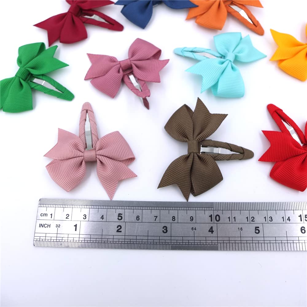 24 PCS Pinwheel Snap Hair Clips for Baby Girls & Toddlers - Cute Tiny Hair Bows for Infants & Kids - Perfect for Parties, Holidays & Everyday Outfits