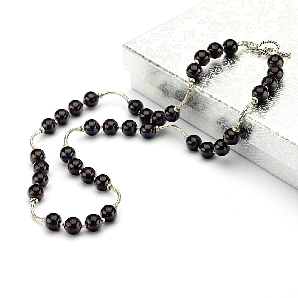 Gorgeous Garnet and Sterling Silver Necklace for Women | Elegant Jewelry Gift for Her | Perfect for Valentine's Day, Anniversary & Special Occasions