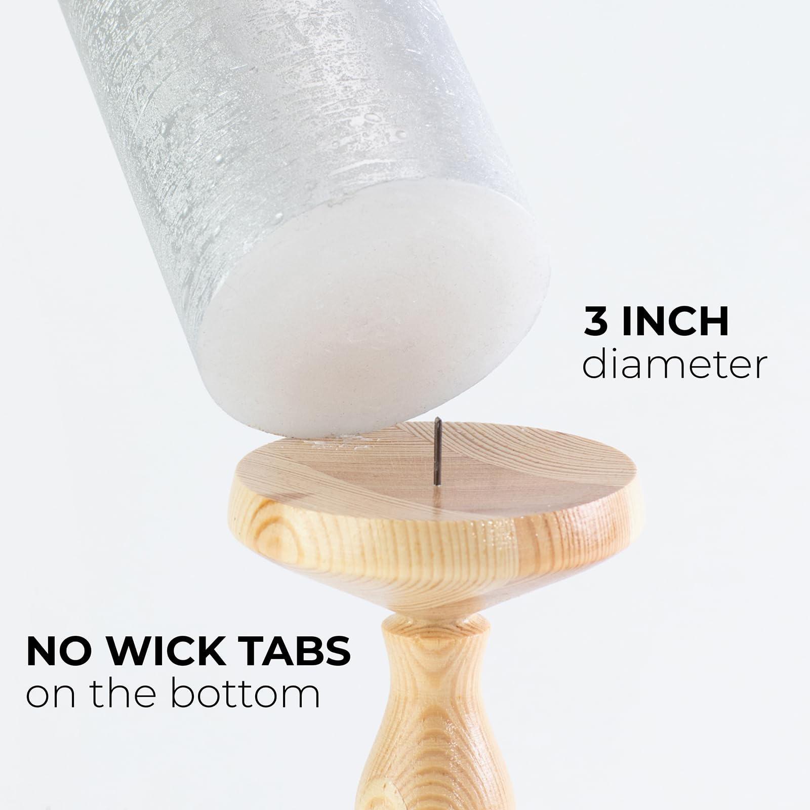Premium CANDWAX 3x4 Inch Silver Pillar Candles Set of 3 - Unscented Non-Drip Decorative Candles for Weddings, Home Decor & Interior Design - Elegant Table Centerpiece for Dining Room, Living Room & Special Events