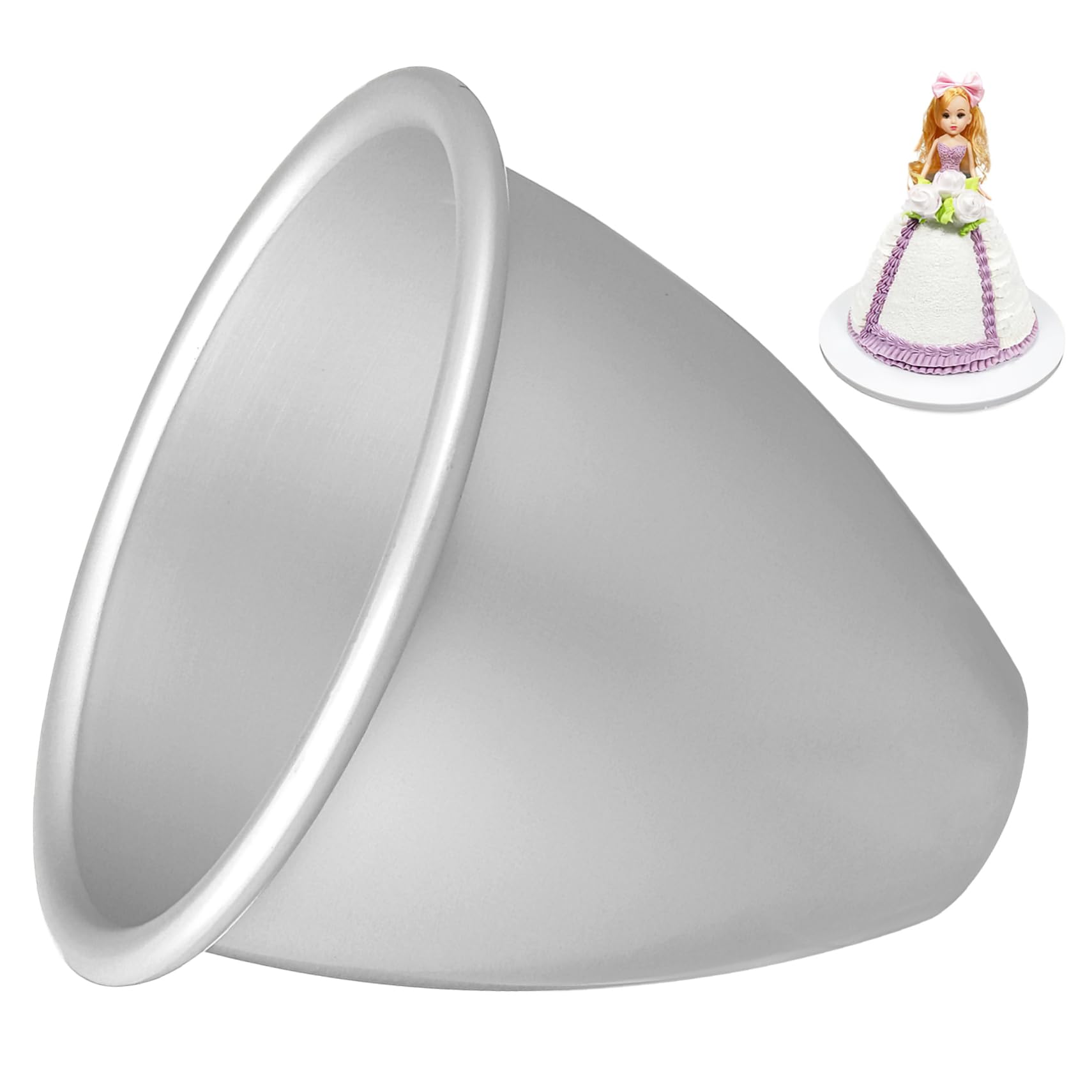 Cabilock 3D Round Semicircle Silicone Cake Molds - Mini Baking Pans for Doll Cakes, Soap Molds & DIY Desserts - Durable Aluminum Alloy Bakeware for Home, Party & Gift Making
