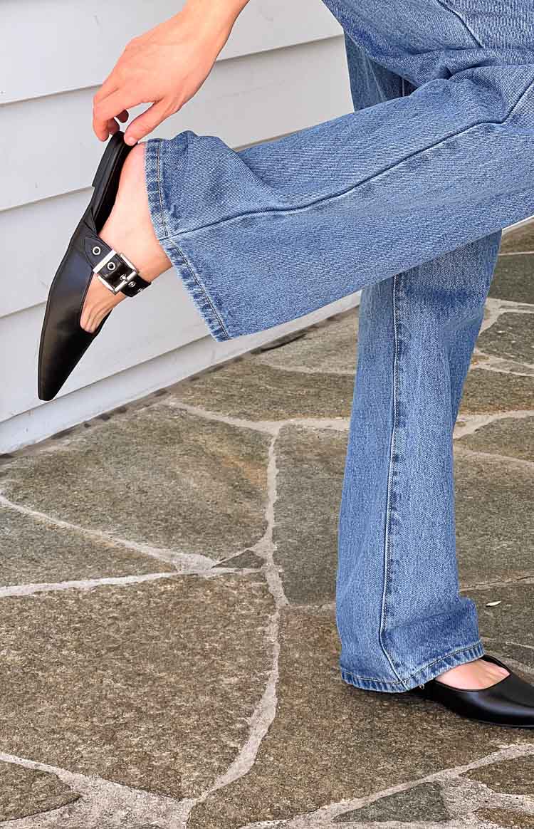 Billini Halsy Black Mules for Women - Comfortable Slip-On Shoes with Chunky Heel - Perfect for Casual Outfits, Office Wear & Date Nights