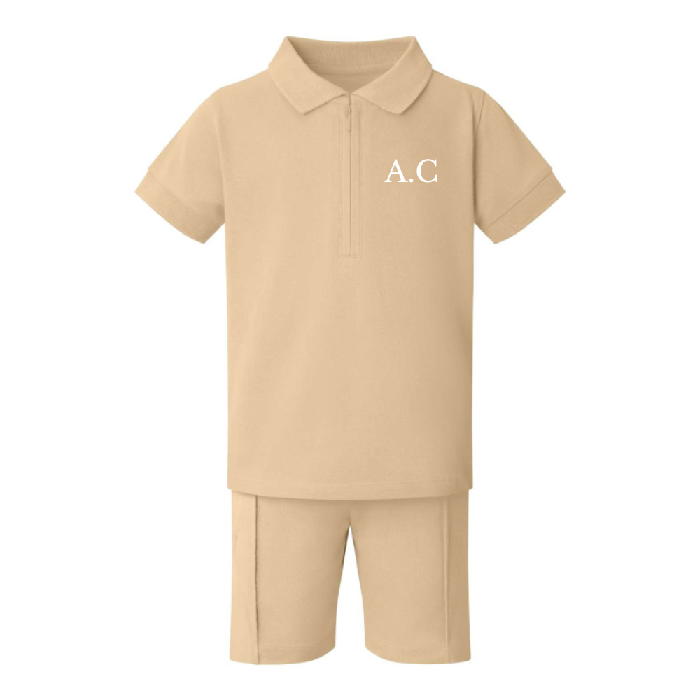 Custom Monogrammed Polo Shirt & Shorts Set for Men - Personalized Initials - Perfect for Golf, Casual Wear & Summer Outfits