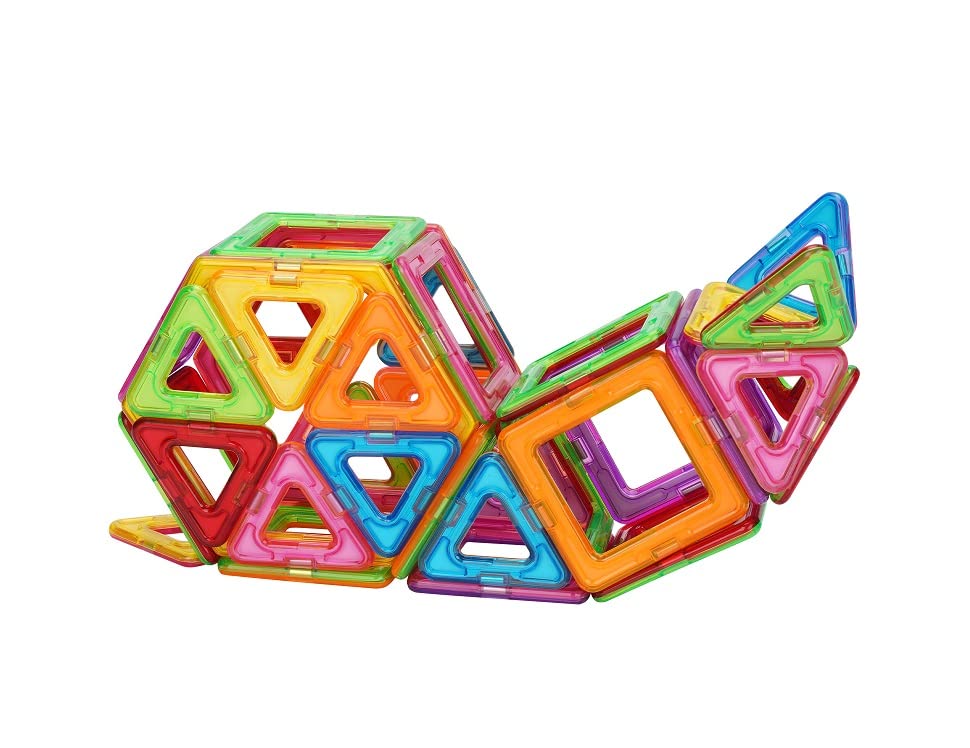 STEM Magnetic Tiles Building Blocks for Kids Ages 3+ | 50-Piece Educational Construction Toy Set | Creative Learning & Developmental Play | Perfect for Preschool Activities, Birthday Gifts & Indoor Playtime