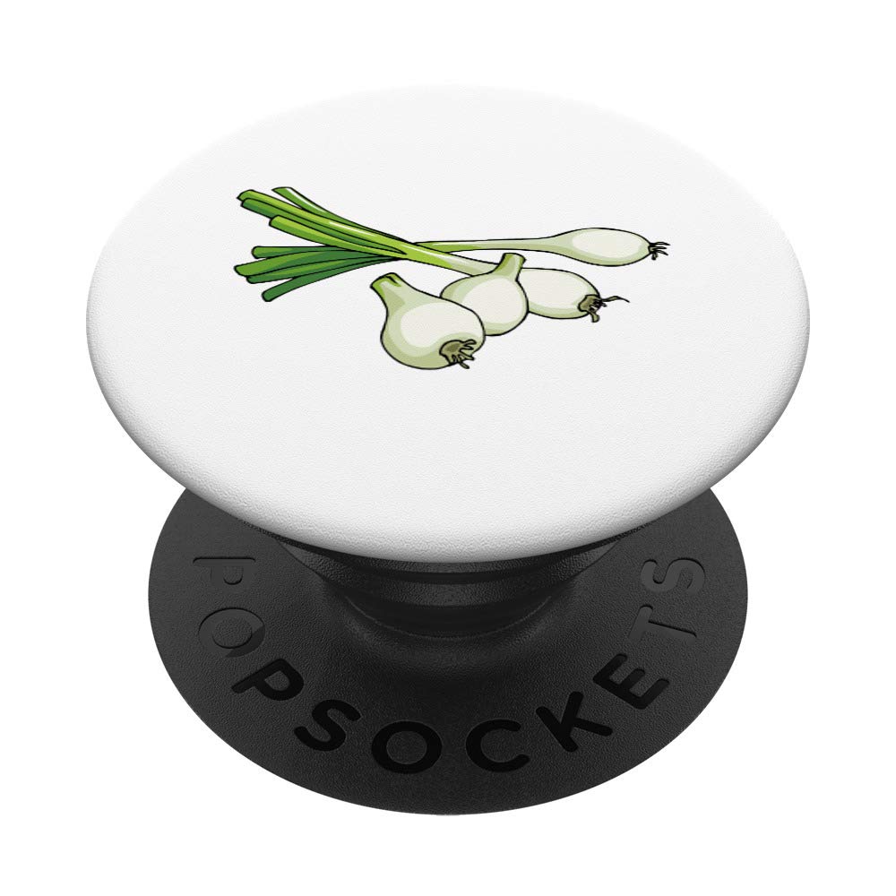 Fresh Green Onions Scallions PopSockets PopGrip - Interchangeable Phone Grip for iPhone, Samsung & Tablets | Perfect for Cooking, Gardening & Phone Protection