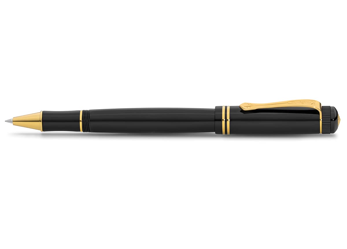 Kaweco DIA2 Gold Gel & Ballpoint Pen - Classic Design with 0.7mm Ceramic Ball Rollerball Refill - 16cm Nostalgic Acrylic Pen for Office, Journaling & Gift Giving