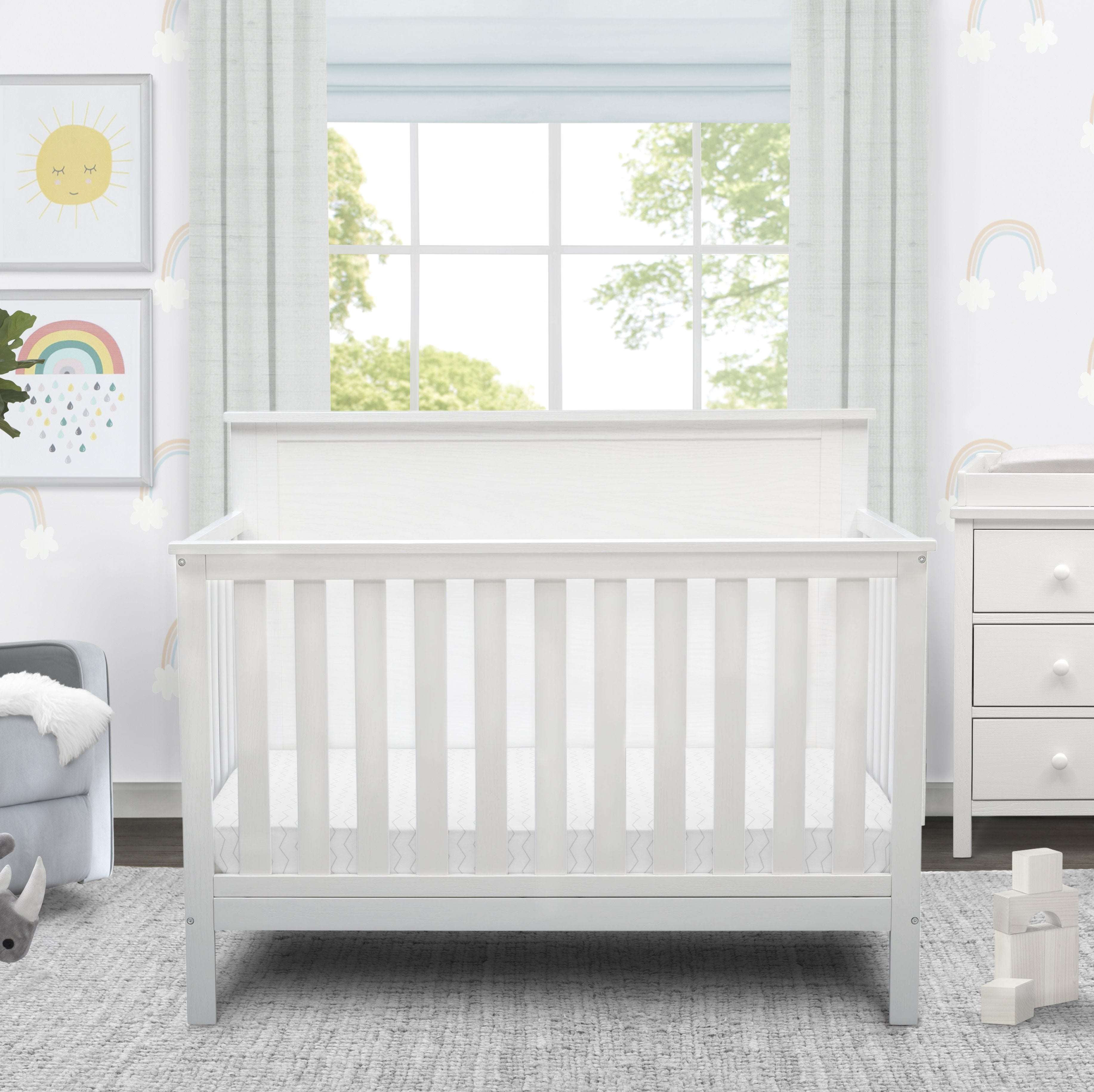 Middleton 4-in-1 Convertible Baby Crib - Toddler Bed, Daybed & Full-Size Bed | Safe Nursery Furniture for Newborns & Kids | Perfect for Baby Rooms, Daycare Centers & Guest Rooms