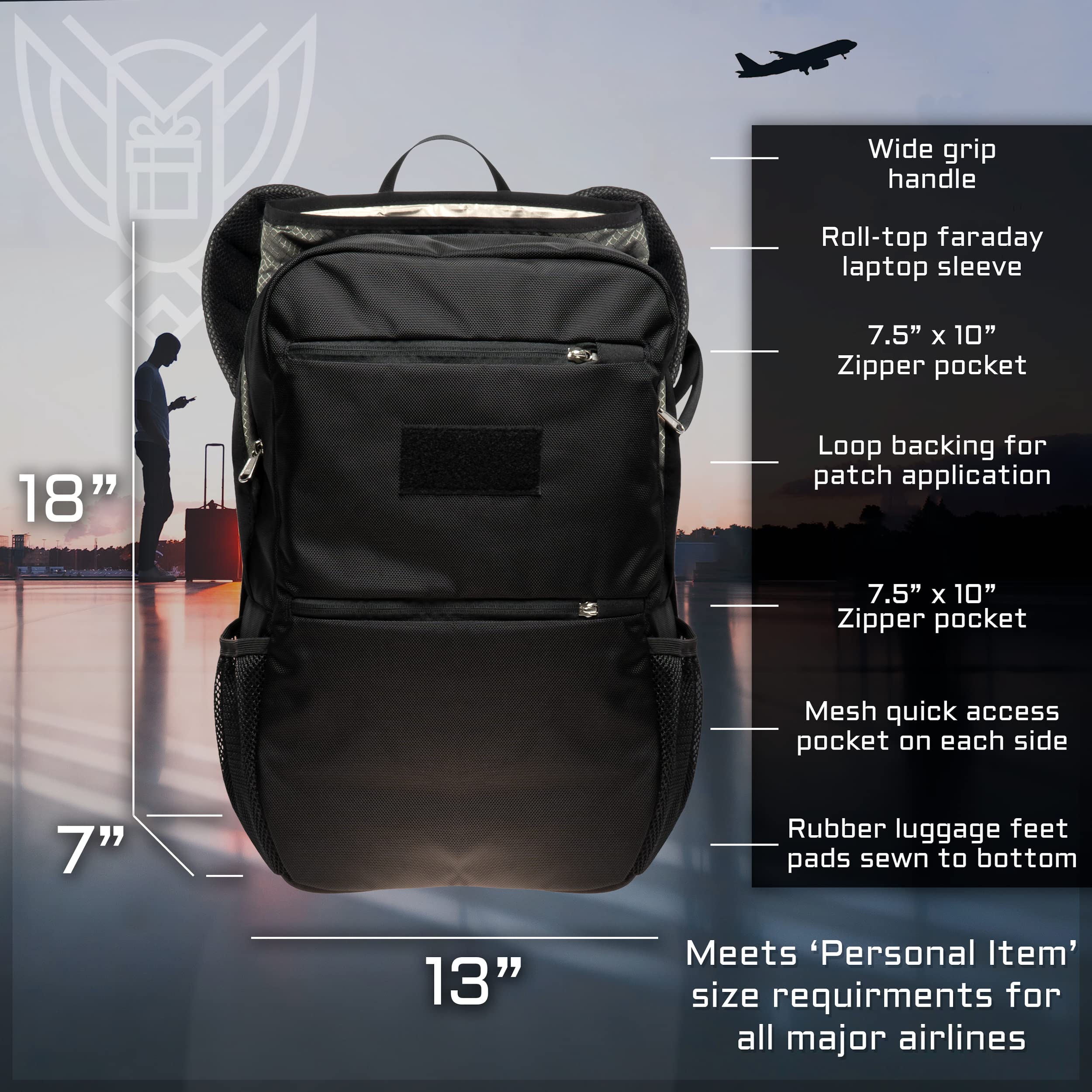 Xecutive Transport Faraday Backpack - Anti-Theft RFID Blocking Laptop Bag for 15.6