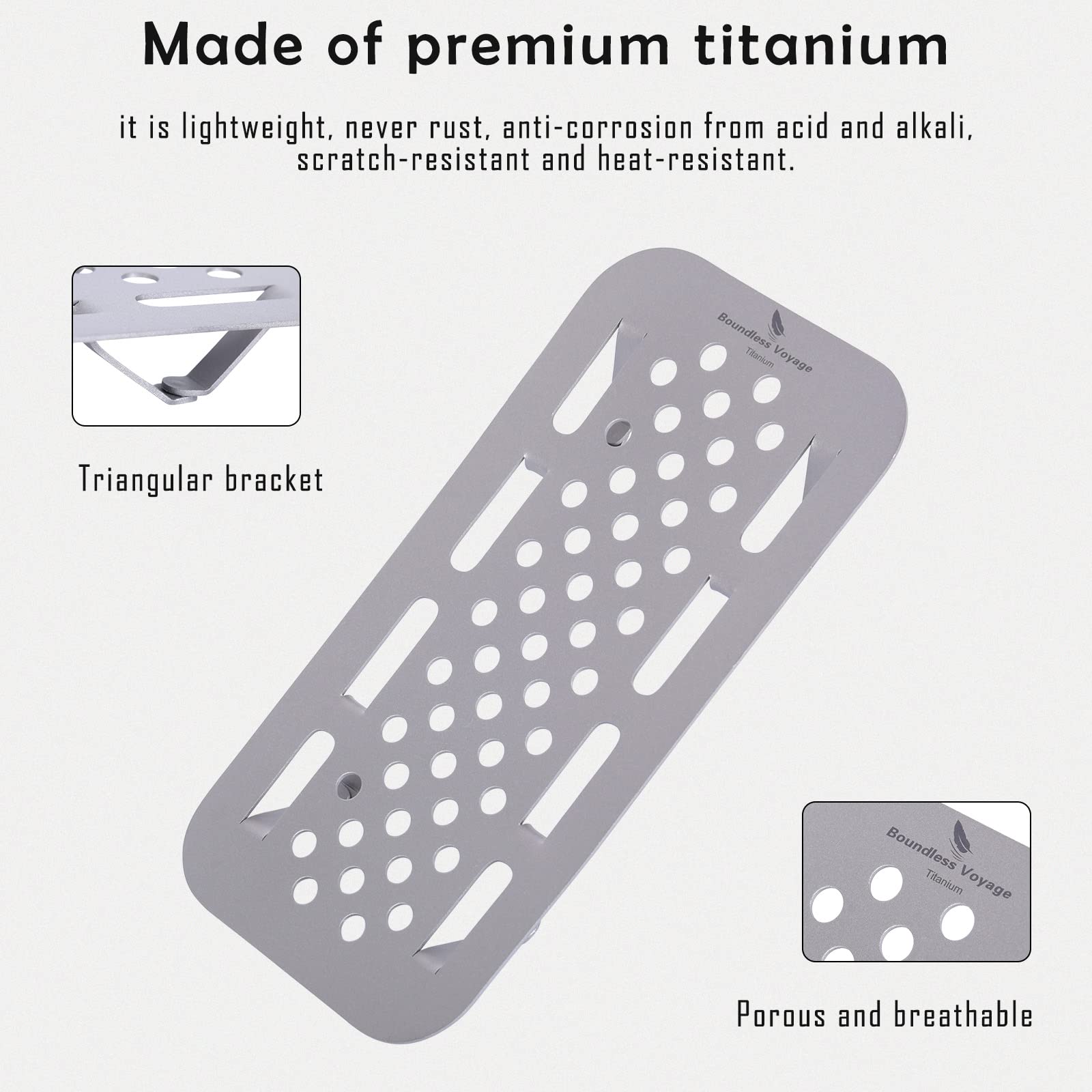 Boundless Voyage Pure Titanium Mini Steaming Rack Stand - Compact & Lightweight for Toast, Bread & Dumplings - Perfect for Camping, Backpacking, Picnics & Solo Travel (Model L-Ti6027P) | Portable Cooking Solution for Outdoor Adventures & Small Kitchen Spaces