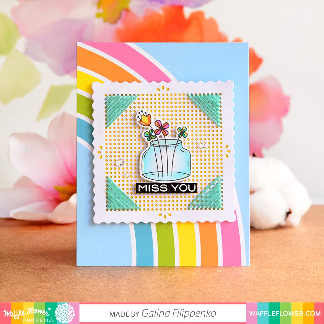 Waffle Flower Stitchable Pinking Square Die - 3.5 Inch Crafting Tool for Scrapbooking, Card Making & DIY Projects | Perfect for Paper Crafts, Quilting & Sewing Patterns