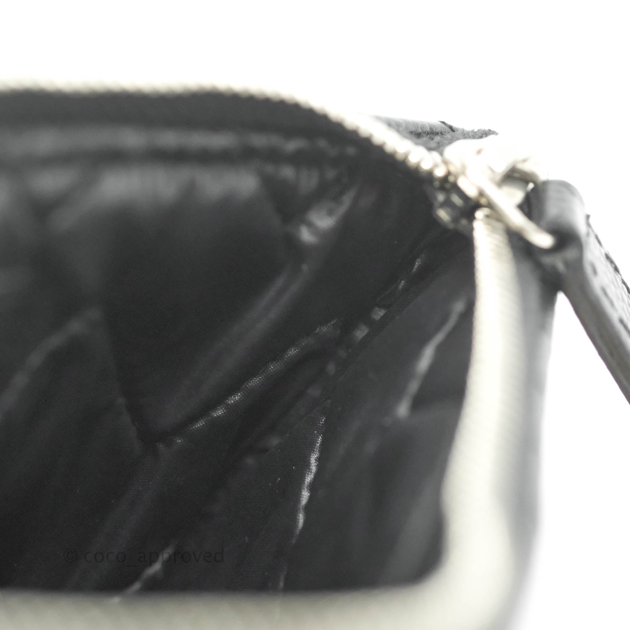 Chanel Chevron Mini O Case Black Caviar Leather with Silver Hardware - Luxury Crossbody Bag for Women, Perfect for Evening Out & Special Occasions