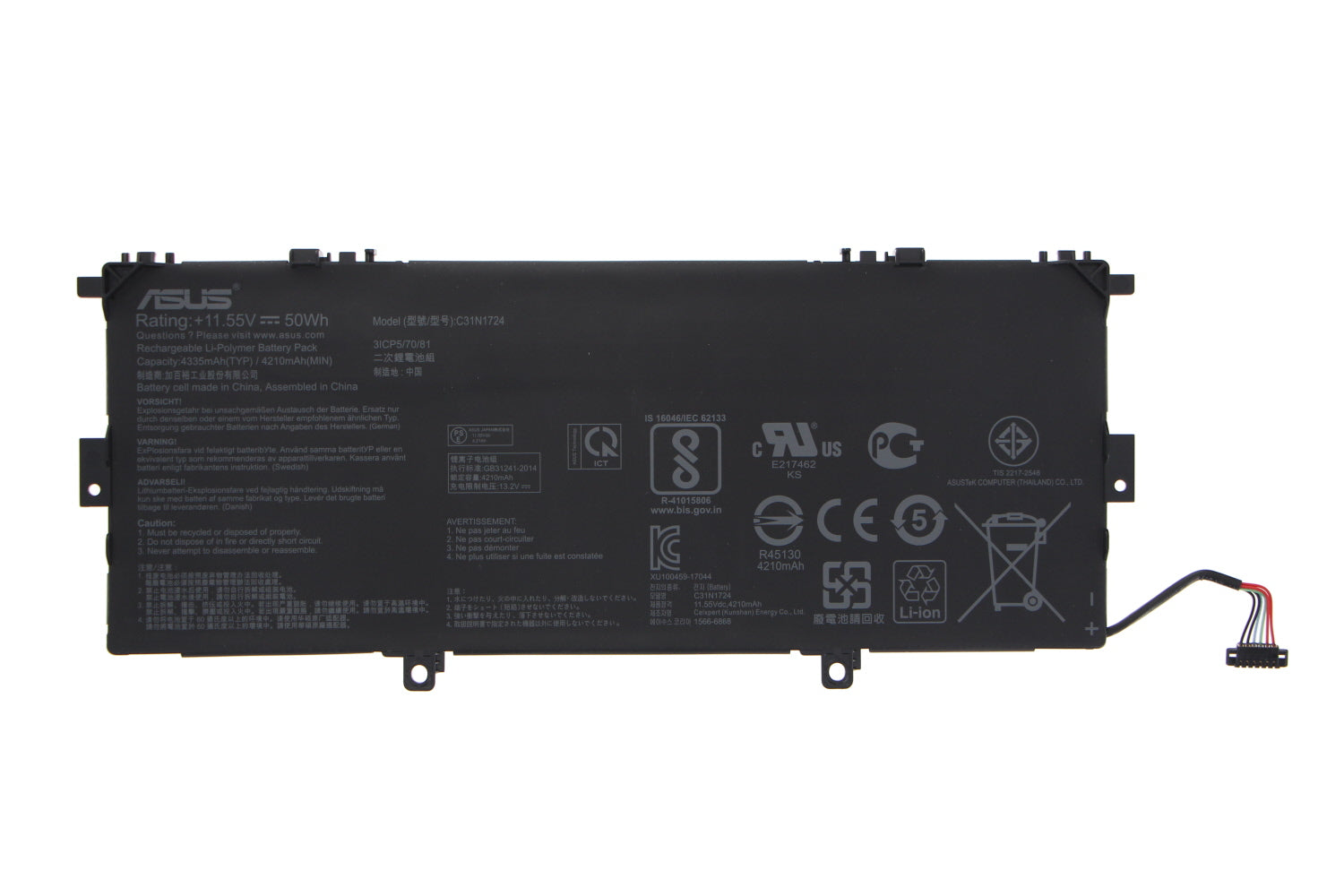 Original ASUS Zenbook 0B200-02760100 C31N1724 Replacement Battery 50WH - Compatible with Multiple Zenbook Models - Perfect for Work, Travel & Home Office Use