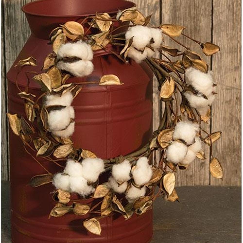 12 Inch Cotton Wreath with Seashells - Coastal Home Decor for Beach House, Porch, or Summer Wedding