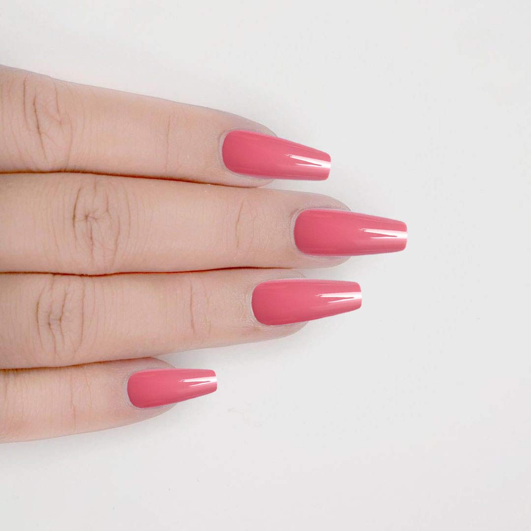 96 Pcs Colorful Fake Nails Set - 4 Pack Long Ballet Coffin Shape Acrylic Nails in Pink, Nude & Champagne | Full Cover Artificial Nails with UV Gel Coat | Perfect for Parties, Weddings & Special Occasions