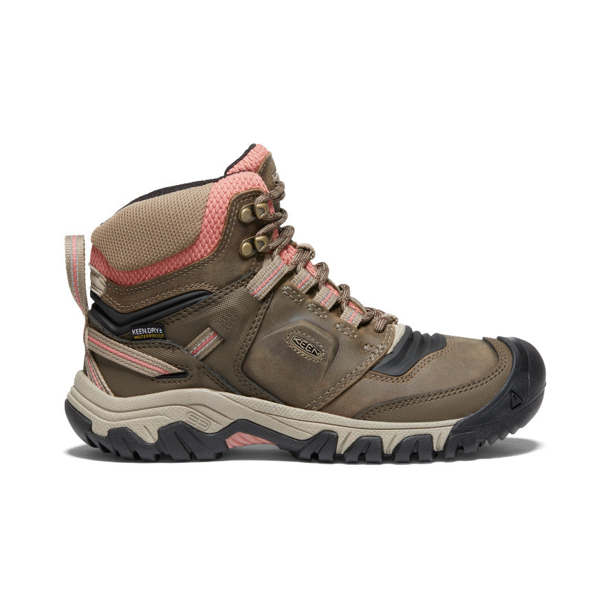 Waterproof Women's Hiking Boots - Ridge Flex Outdoor Boots for Women | Timberwolf/Brick Dust | Perfect for Hiking, Camping & Winter Adventures