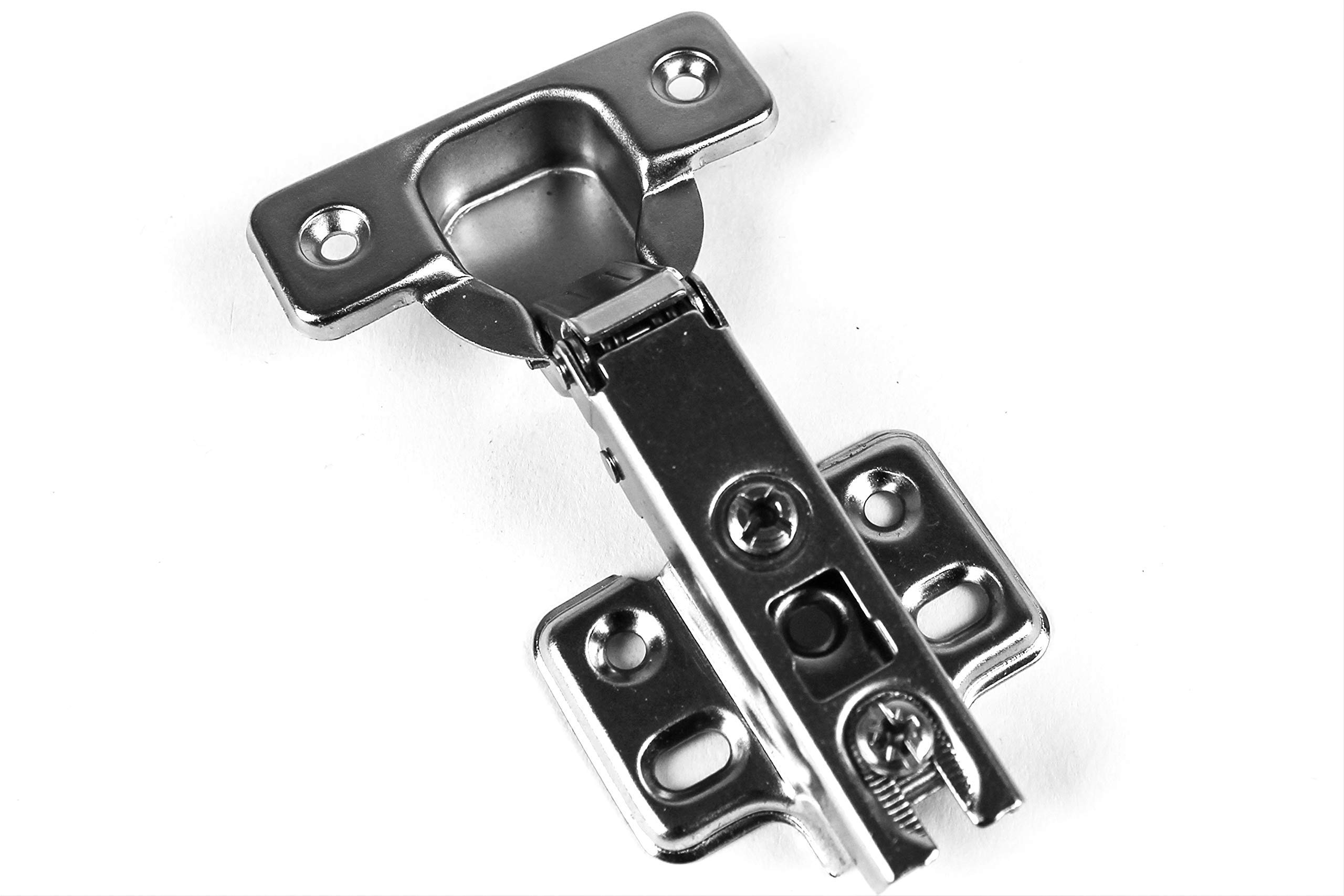 100-Pack Berta Full Overlay Frameless European Hinges - 105° 2-Cam 4-Way Adjustable Concealed Cabinet Hinges with Screws for Kitchen, Bathroom & Wardrobe Doors (100 Pieces)