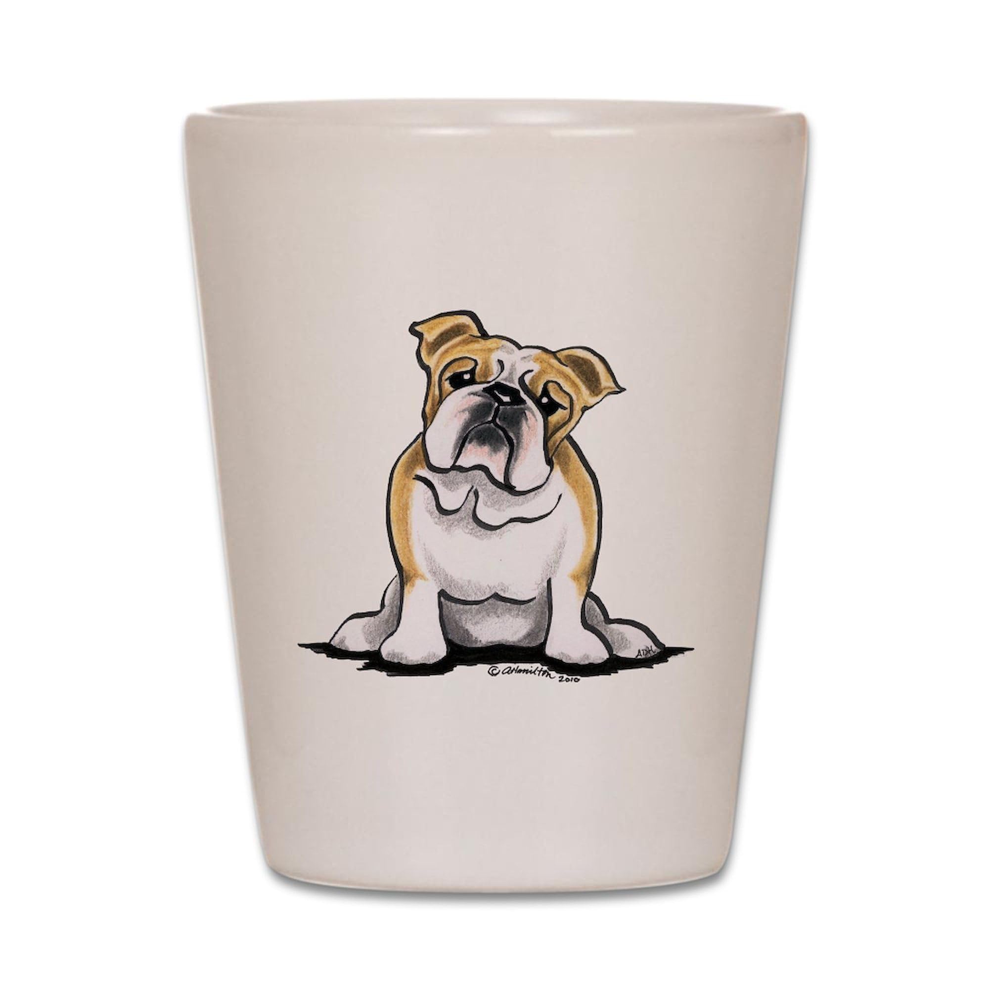 Funny English Bulldog Shot Glass - Unique & Cute Dog Lover Gift for Parties, Bar Decor & Collectibles | CafePress