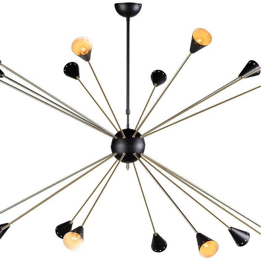 20-Light Modern Sputnik Chandelier - Large Mid-Century Ceiling Fixture for Dining Room, Living Room & Entryway Lighting