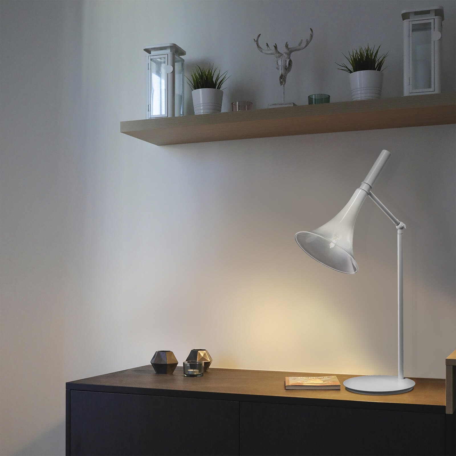 Baffo Modern Table Lamp - Stylish LED Desk Light for Bedroom, Living Room & Office - Perfect for Reading, Working & Decor