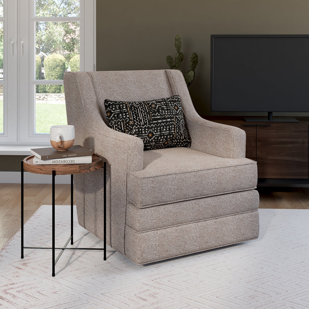 Regan Swivel Glider Chair - 360 Degree Rotating Recliner with Ottoman - Modern Accent Chair for Living Room, Bedroom & Office - Perfect for Relaxing, Reading & Lounging