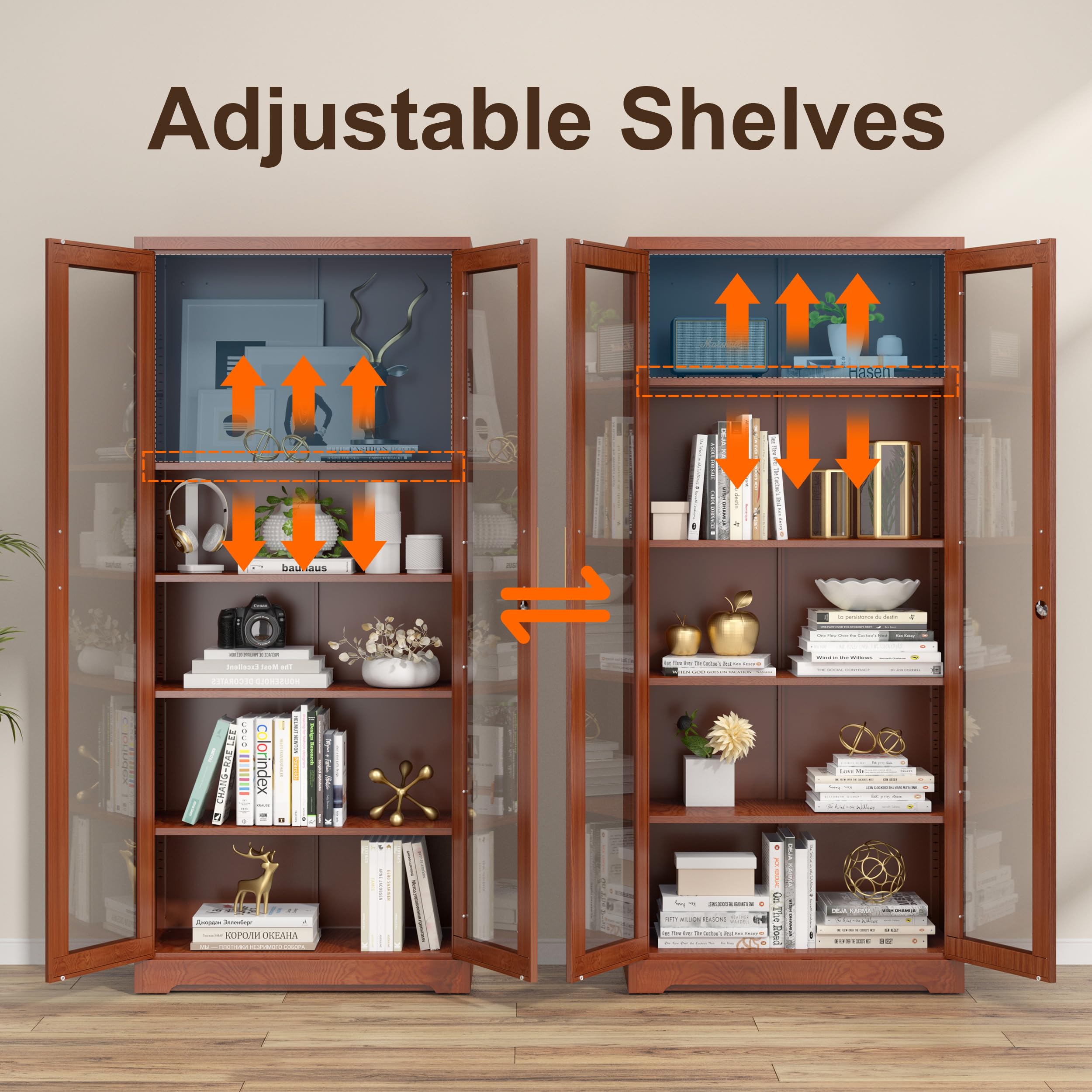 Glass Display Cabinet with Doors - 71