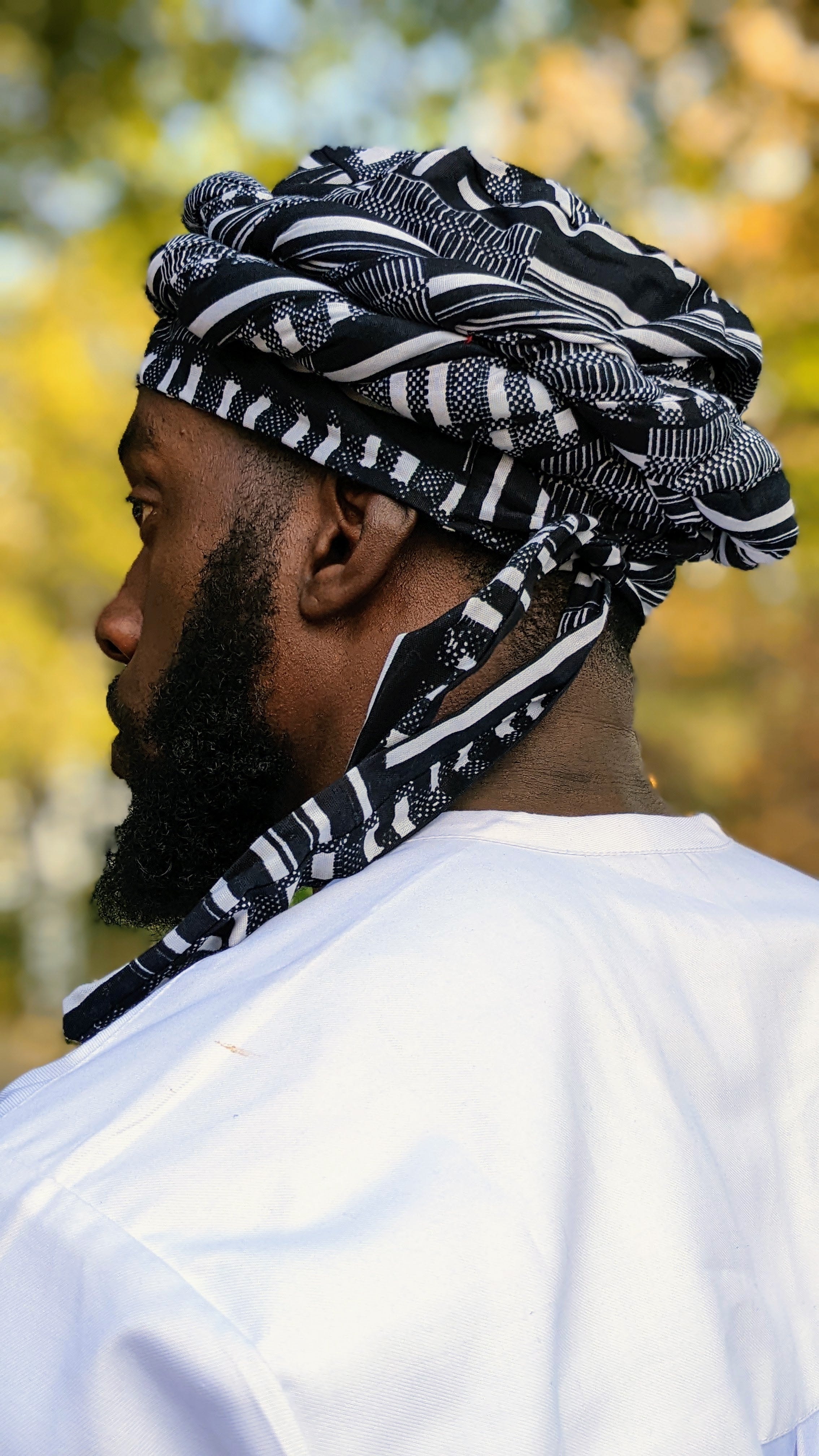 Men's Kobina Kente African Print Turban Hat - Authentic African Headwear for Men - DPHB0795PT | Perfect for Cultural Events, Weddings & Fashion Statements