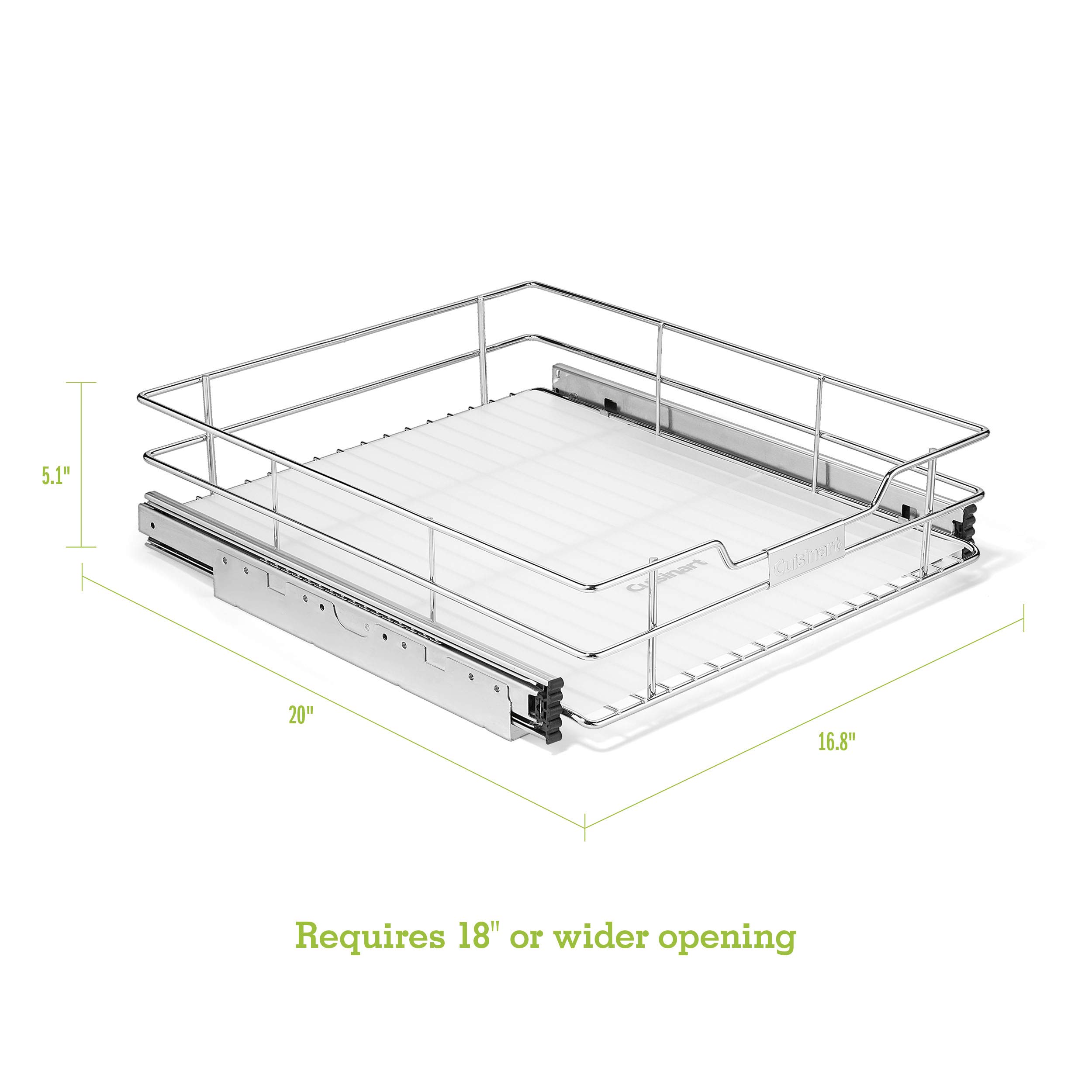 Cuisinart 17-Inch Sliding Cabinet Organizer with Chrome Finish - Expandable Kitchen Storage for Pots, Pans & Utensils - Perfect for Pantry, Under Sink & Cabinet Organization