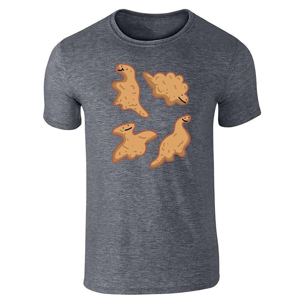 Funny Kawaii Dino Nuggets Graphic T-Shirt for Men - Cute Dinosaur Chicken Nugget Design - Perfect for Casual Wear, Gifts & Anime Lovers