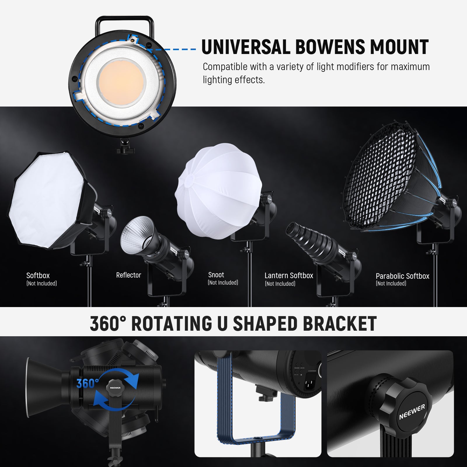 NEEWER CB200B PRO 210W Bi-Color LED Video Light for Photography, YouTube Videos, and Studio Lighting - Perfect for Content Creators, Vloggers, and Professional Photographers