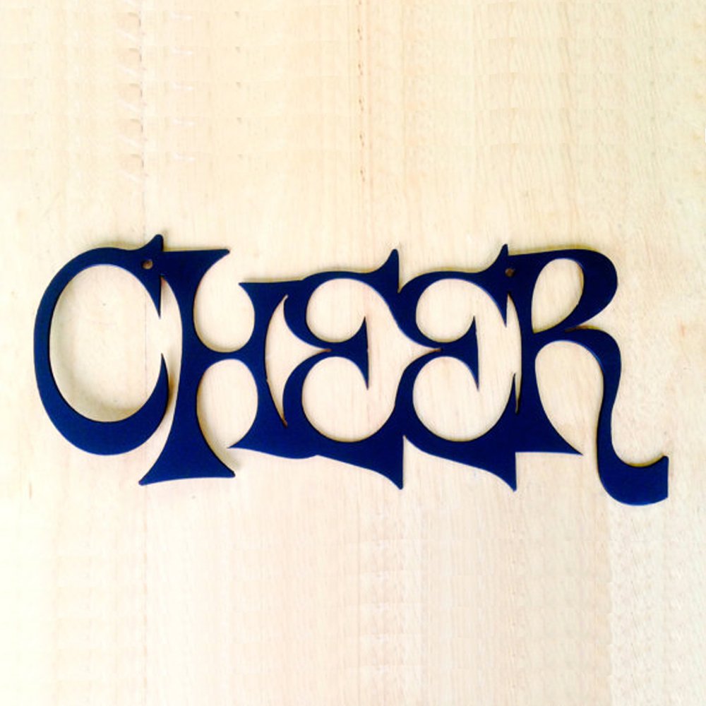 Cheer Metal Wall Art Decor - Inspirational Home & Office Sign - Perfect for Living Room, Bedroom, or Gift Giving