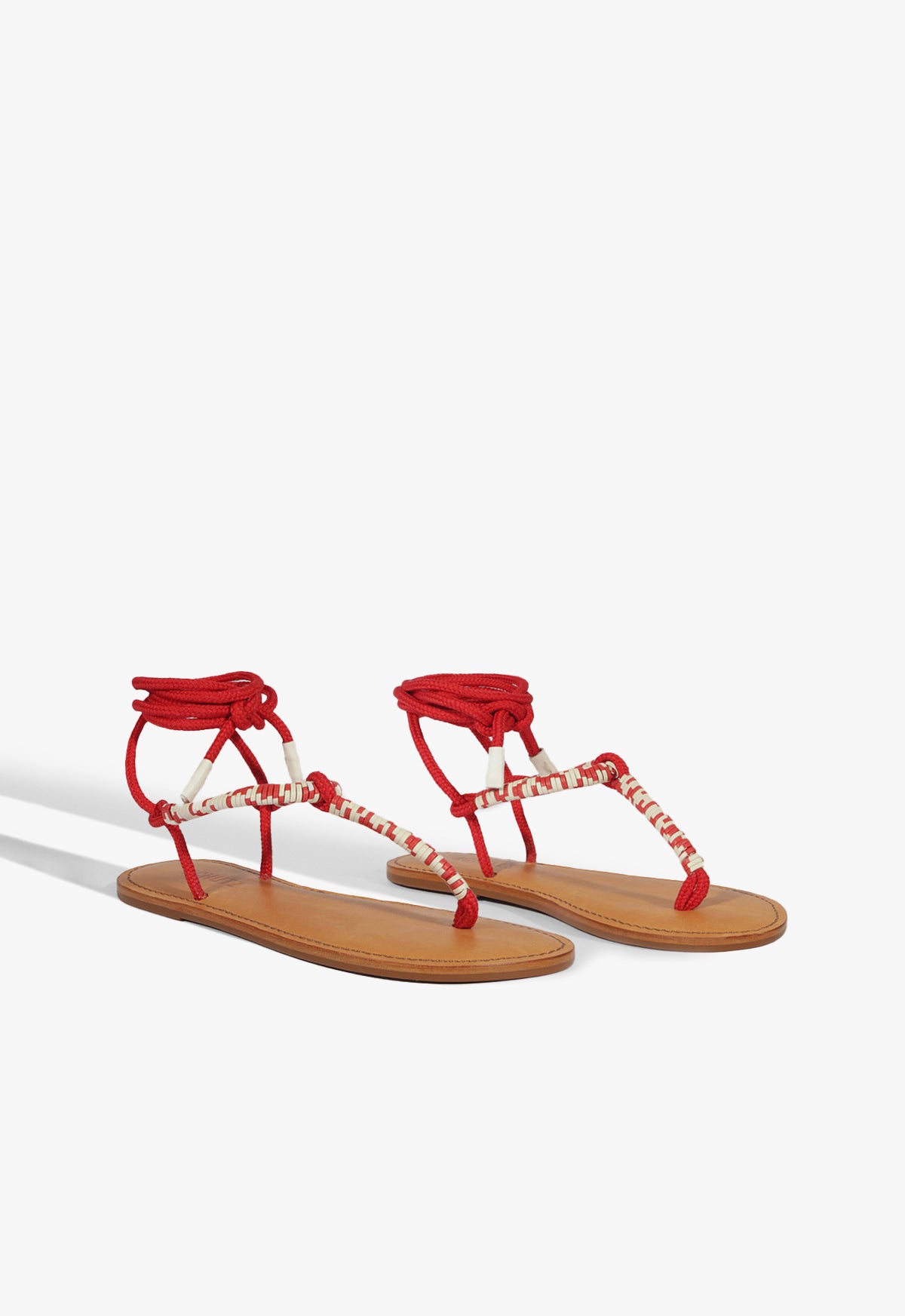 Claire Women's Red Flat Sandals - Comfortable Summer Casual Shoes for Beach, Vacation & Everyday Wear