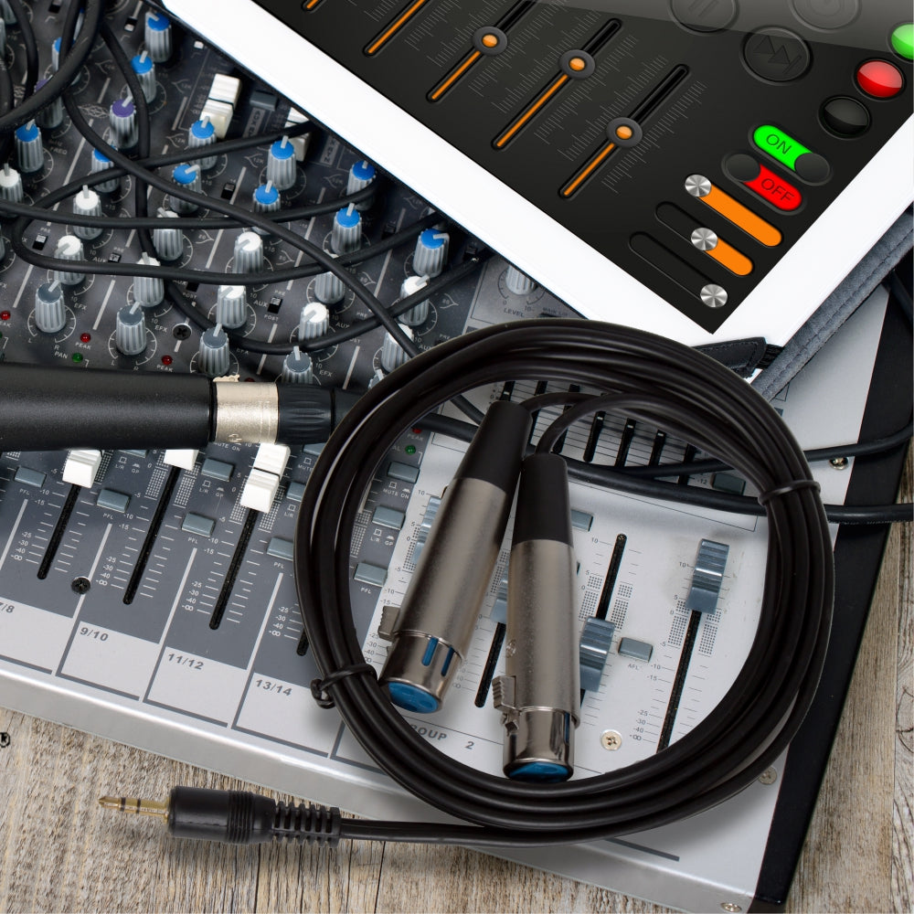 6 Ft. 3.5mm to XLR Cable - High Quality Audio Cable for Microphones, Instruments & Studio Equipment - Perfect for Live Performances, Recording & Professional Audio Setups