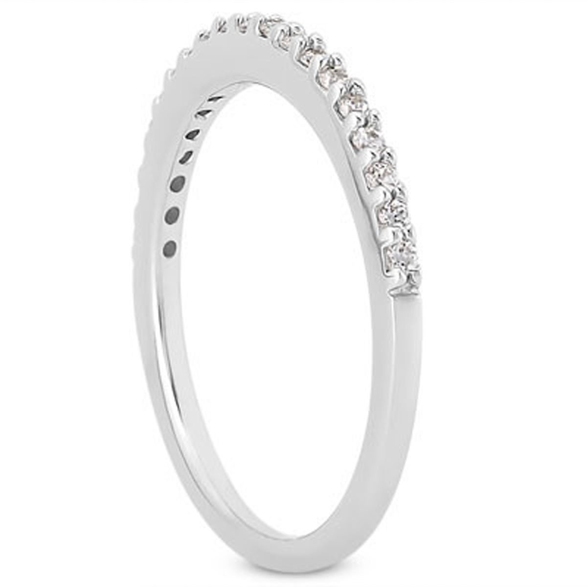 14K White Gold Slim Diamond Wedding Band - Micro Prong Setting for Women, Elegant & Timeless Engagement Ring | Perfect for Proposals, Anniversaries & Special Occasions