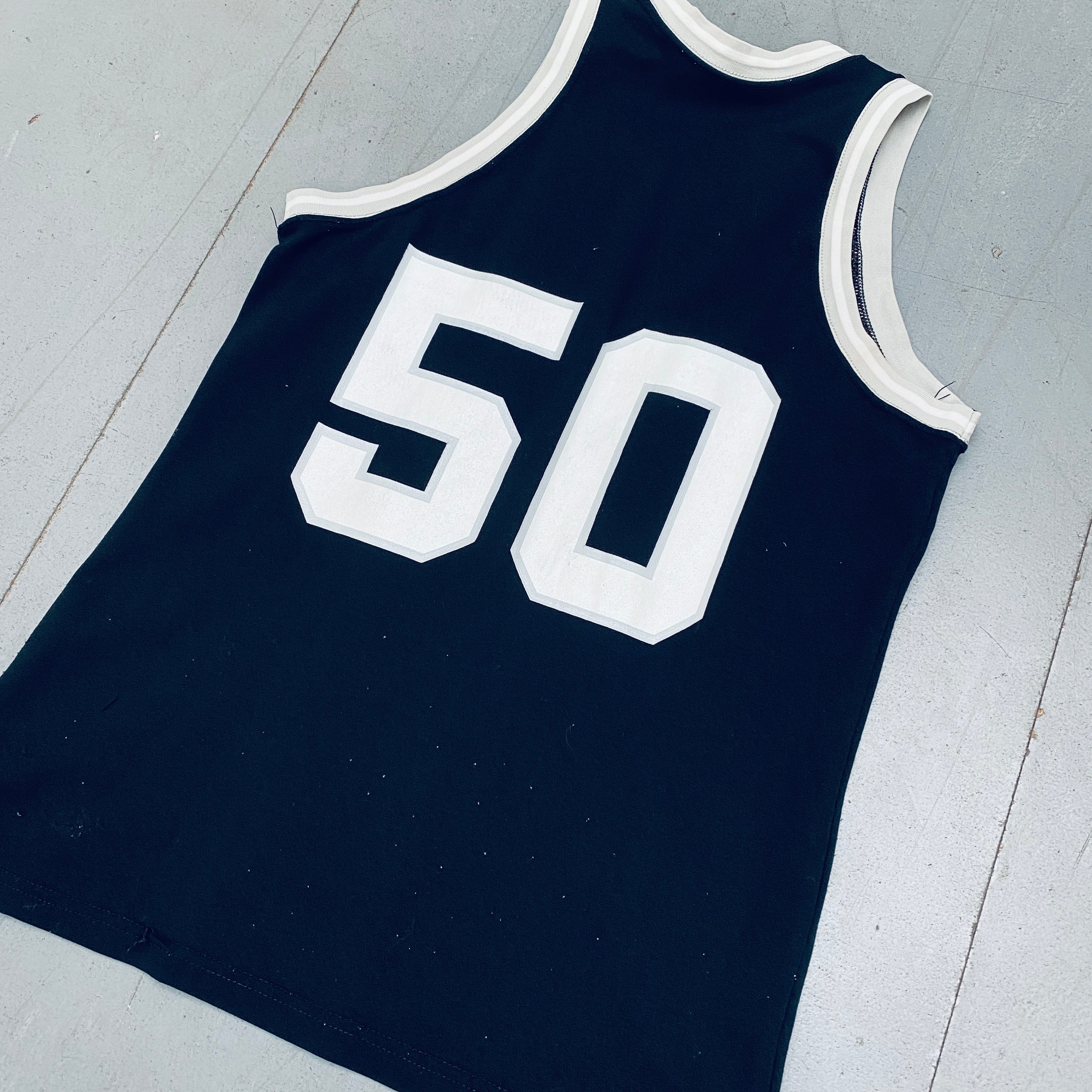 Vintage 1989/90 San Antonio Spurs David Robinson Rookie Black Sand Knit Jersey (S/M) - Authentic NBA Basketball Fan Gear for Collectors & Game Day Outfits