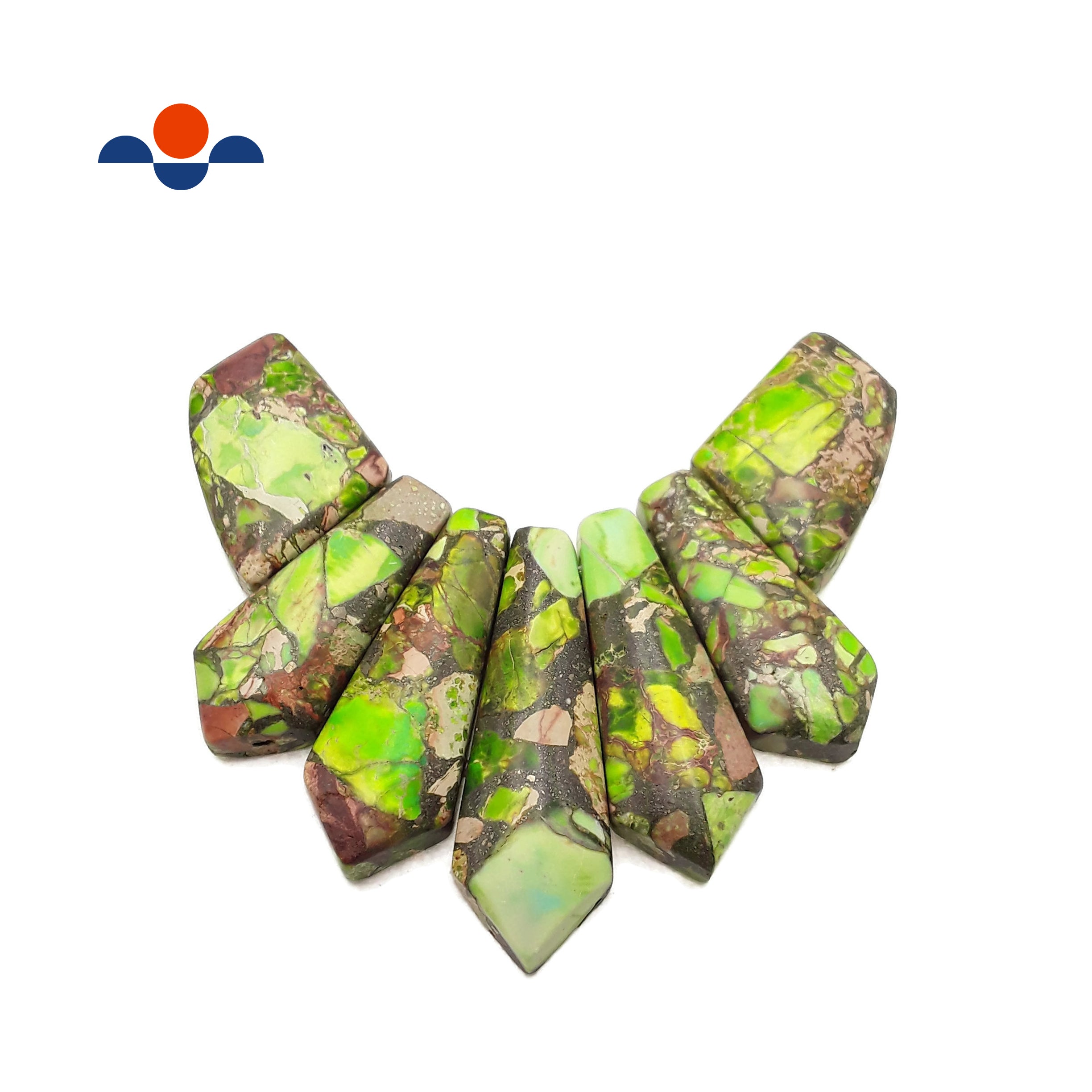 Natural Light Green Sea Sediment Jasper Arrowhead Beads Set - 15x35mm & 15x45mm Graduated Sizes for Jewelry Making, DIY Crafts, and Healing Crystal Bracelets
