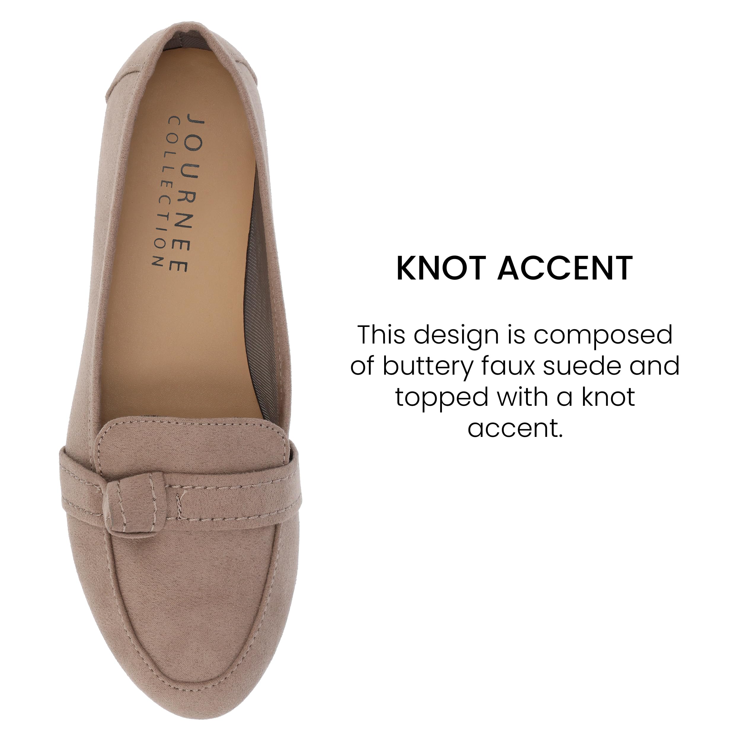 Journee Collection Women's Marci Loafer Flat - Comfortable Slip-On Shoes for Work, Office & Casual Wear | Leather Loafers for Women | Perfect for Business, Travel & Everyday Outfits