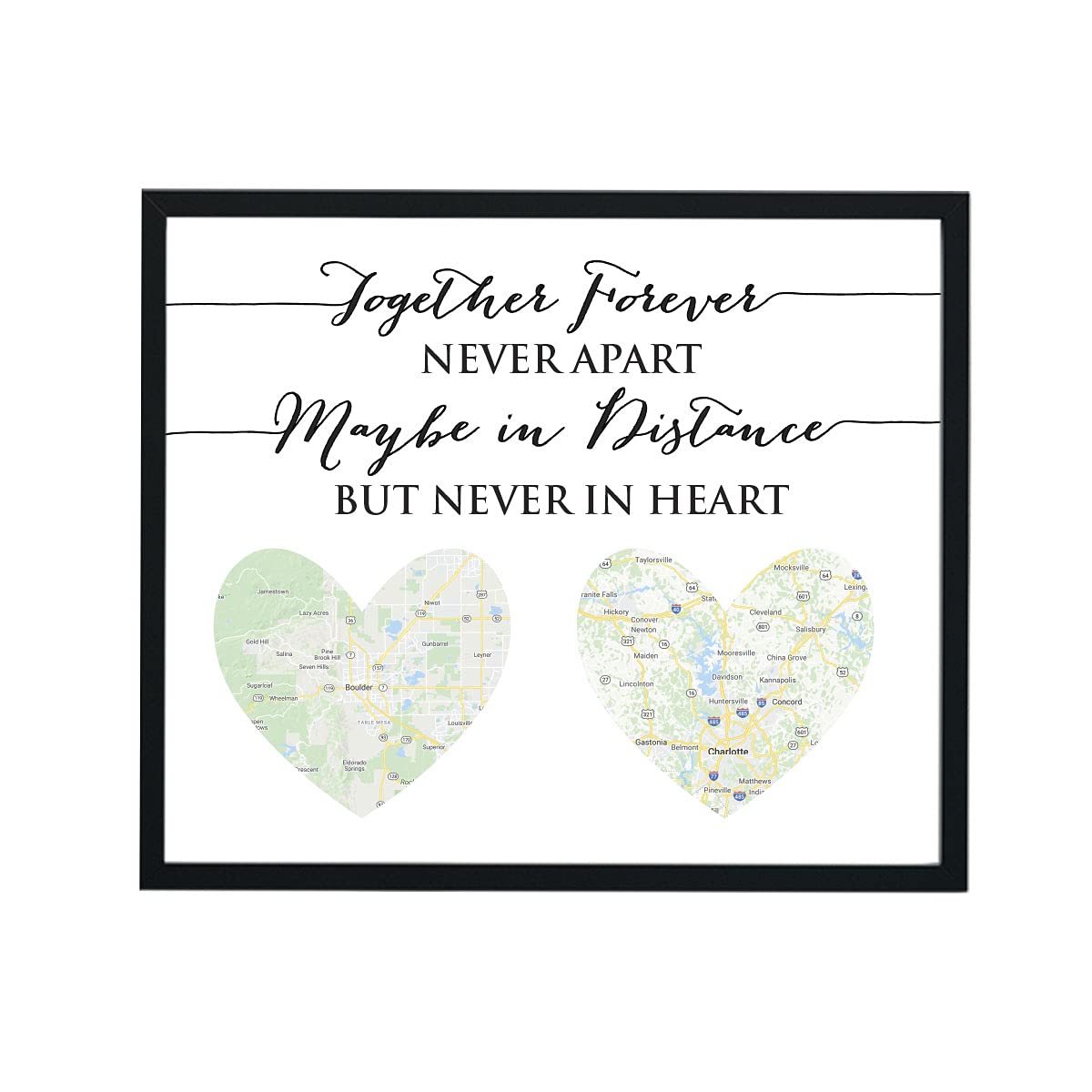Personalized Home Map Print - Unique Going Away & Long Distance Gift for Friends, New Homeowners & Moving Away - Perfect Housewarming, Farewell & Keepsake Present for Loved Ones