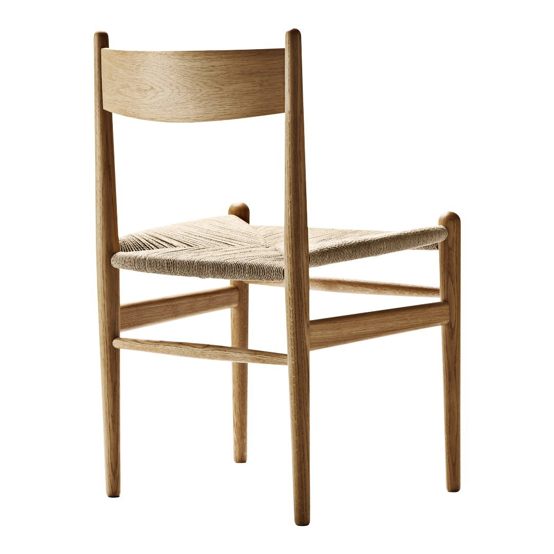 Carl Hansen & Son Wegner CH36 Chair - Mid-Century Modern Dining Chair, Solid Wood & Paper Cord Seat - Perfect for Dining Room, Kitchen, or Office Workspace