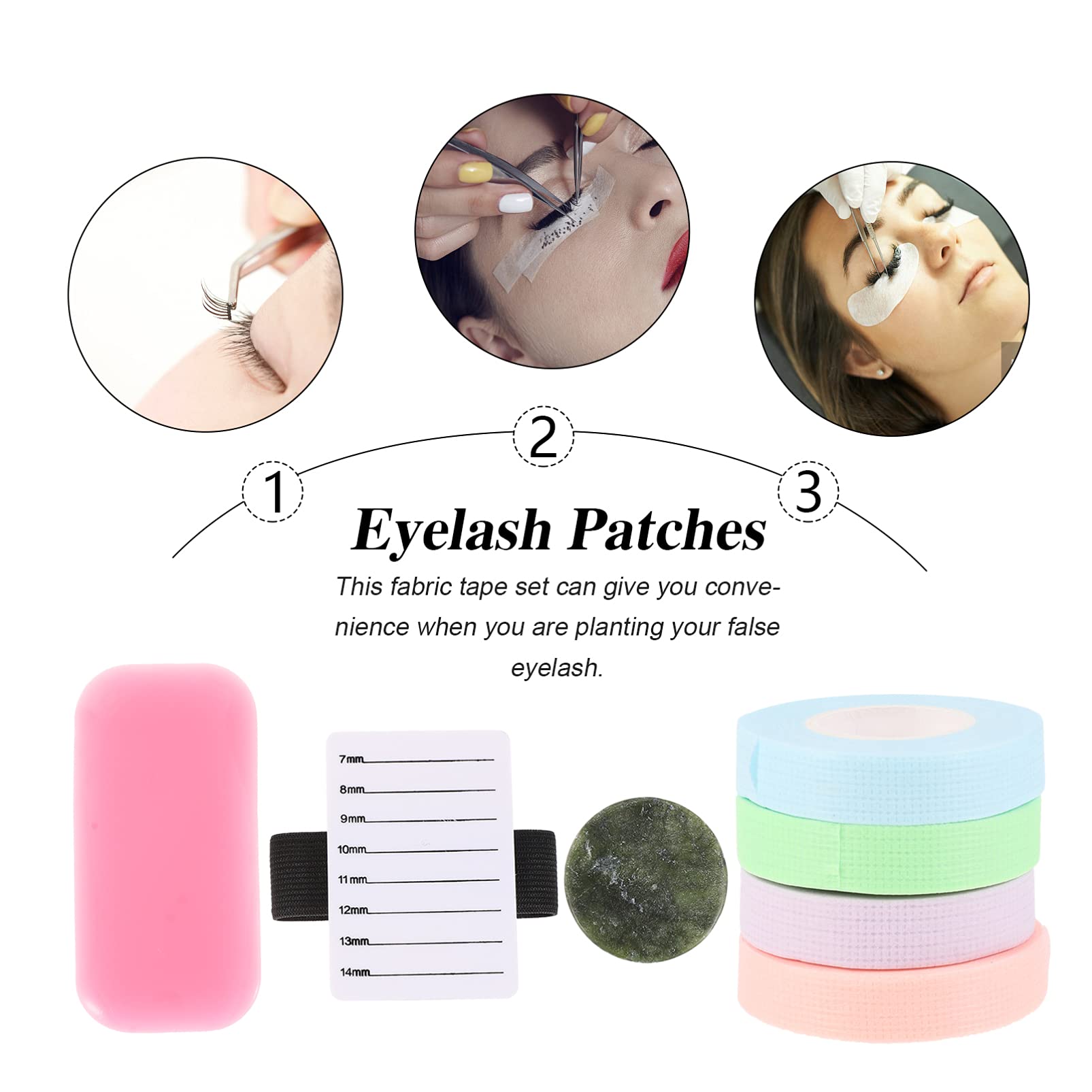 11-Piece Eyelash Extension Tool Kit with Green Lash Tape, Foam Lash Tape & Medical-Grade Eyelash Patches – Professional Lash Extension Supplies for Salon, Home Use & DIY Beauty